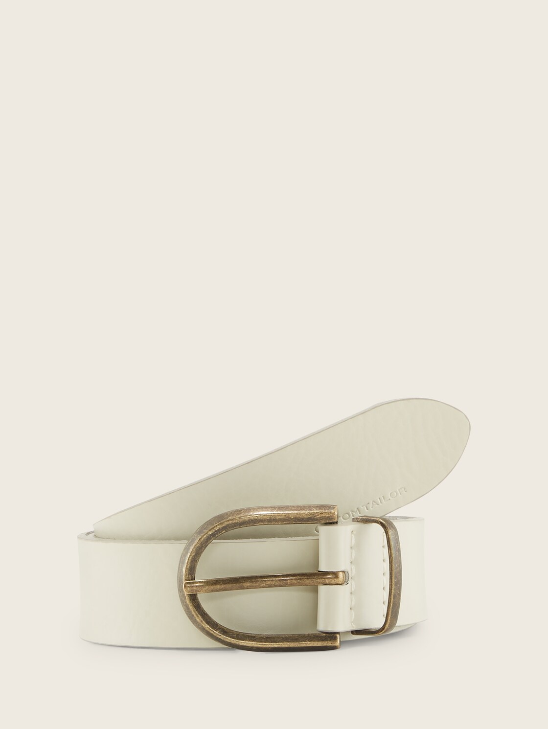 TTSYLKE Ledergürtel mit abgerundeter Dornschließe - Off white - Vorder-Produkt-Ansicht