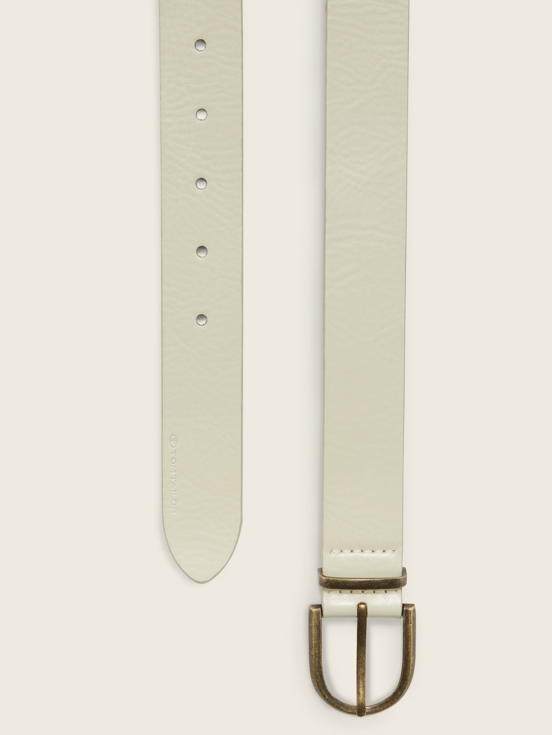 TTSYLKE Ledergürtel mit abgerundeter Dornschließe - Off white - Produkt-Ansicht von oben 