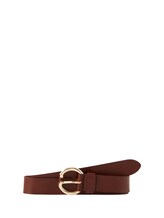 Niet geselecteerd, Leren riem met ronde gesp door , bruin
