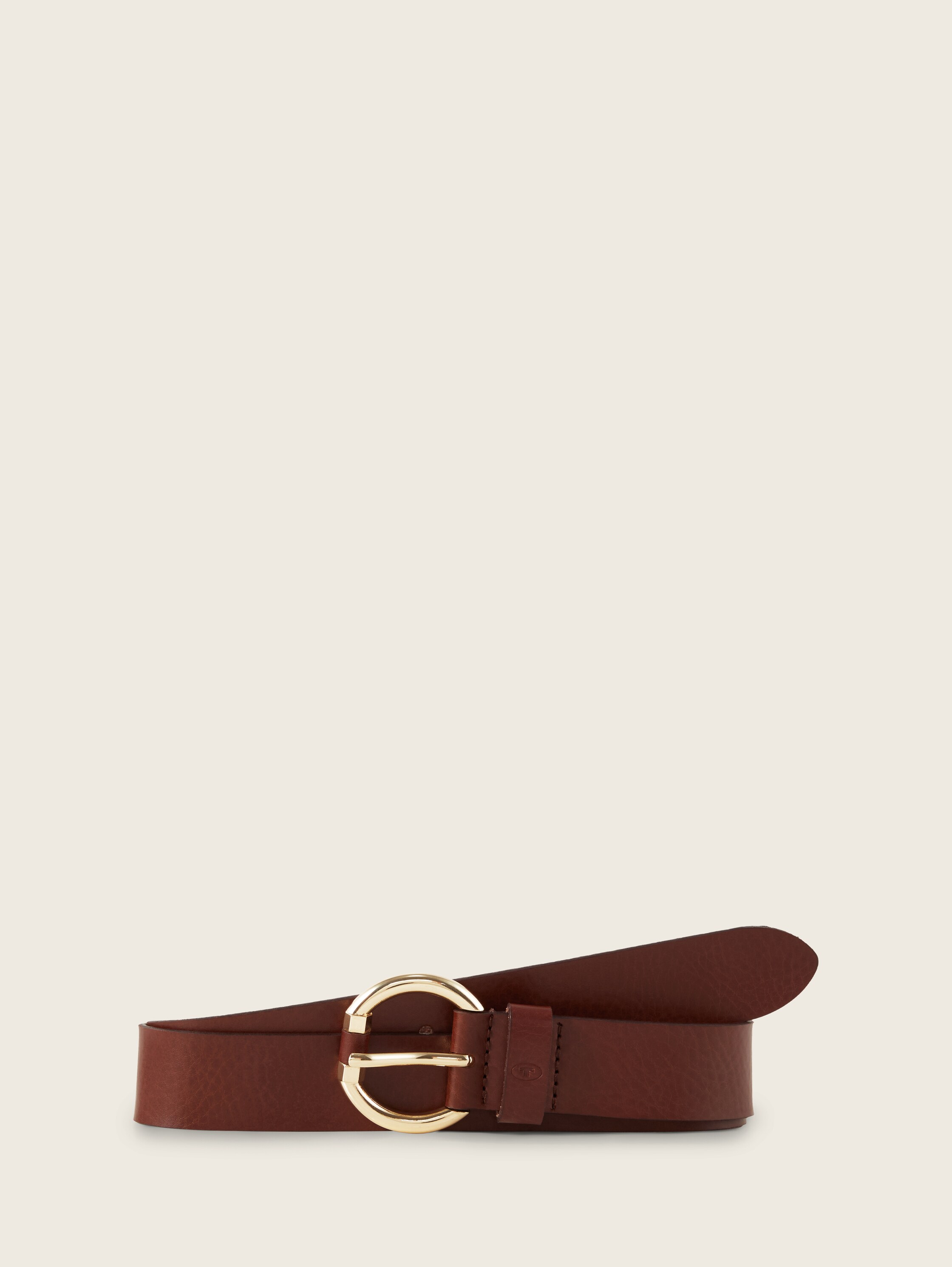 Leren riem met ronde gesp - horizon blue - Product vooraanzicht