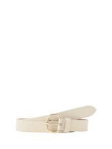 Niet geselecteerd, Leren riem met ronde gesp door , wit