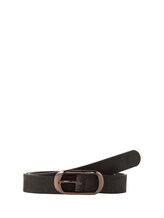 Ausgewählt, Ledergürtel mit ovaler Dornschließe von Tom Tailor, schwarz