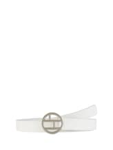 Non sélectionné, Ceinture en cuir à boucle ardillon ronde par Tom Tailor, blanc