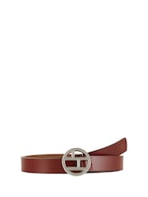 Non sélectionné, Ceinture en cuir à boucle ardillon ronde par Tom Tailor, brunir