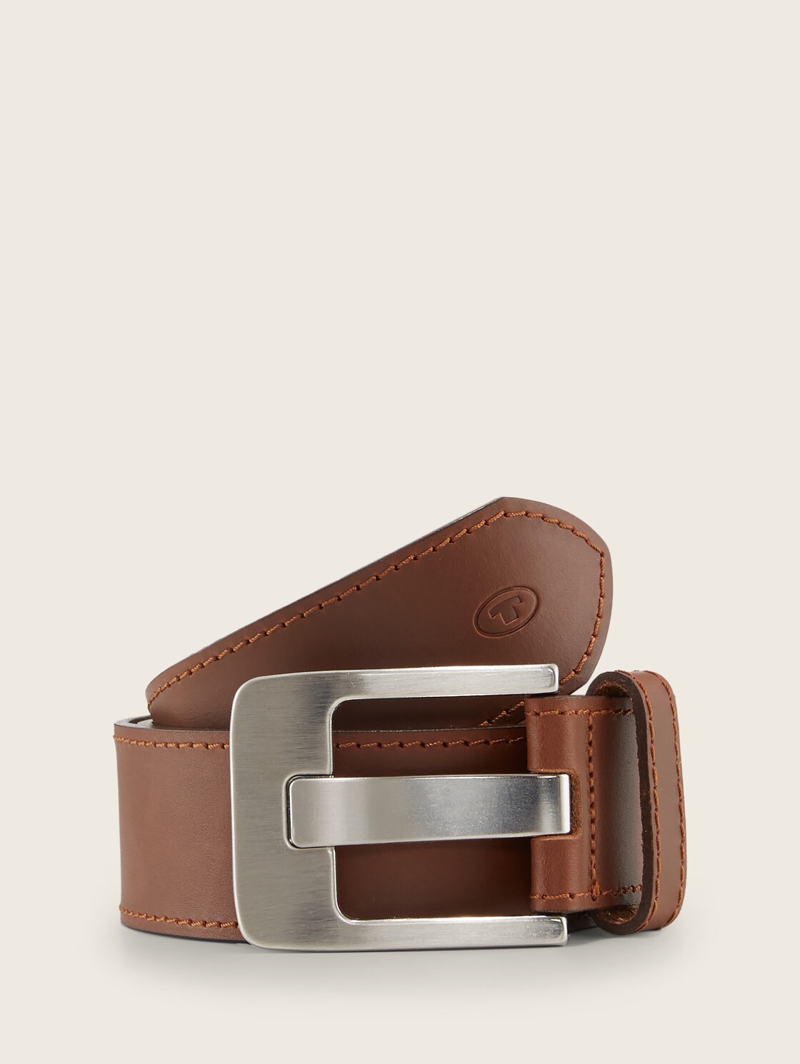 TTLAUREL Ledergürtel mit eckiger Dornschließe - light brown uni - Vorder-Produkt-Ansicht