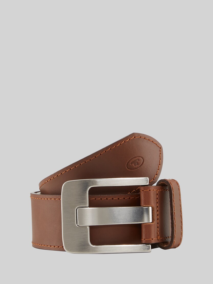 Leather belt with a square pin buckle by Women, light brown uni