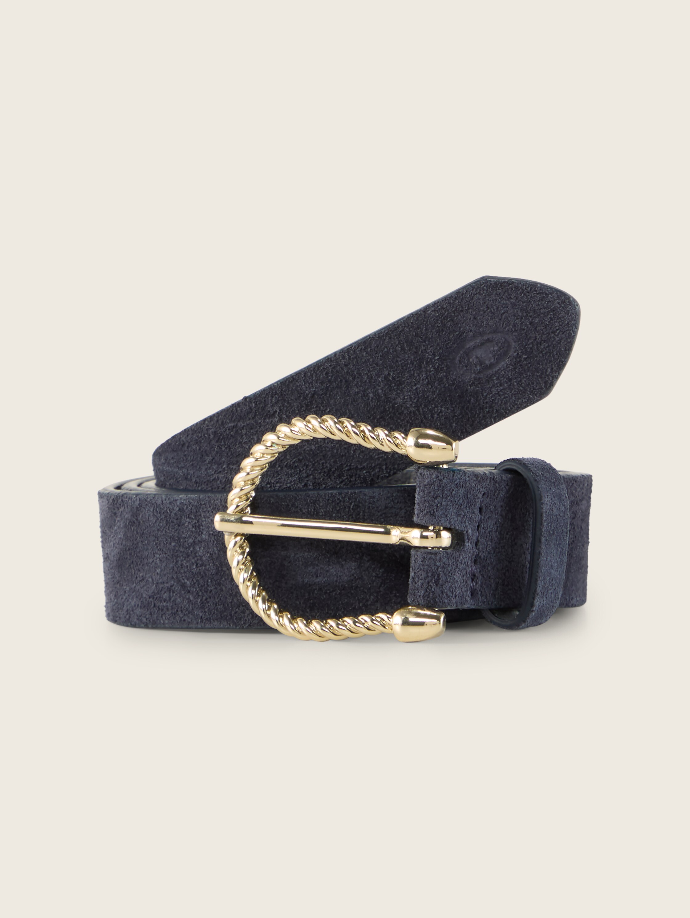 TTSIENNA schmaler Velourledergürtel mit abgerundeter Dornschließe - navy_uni - 