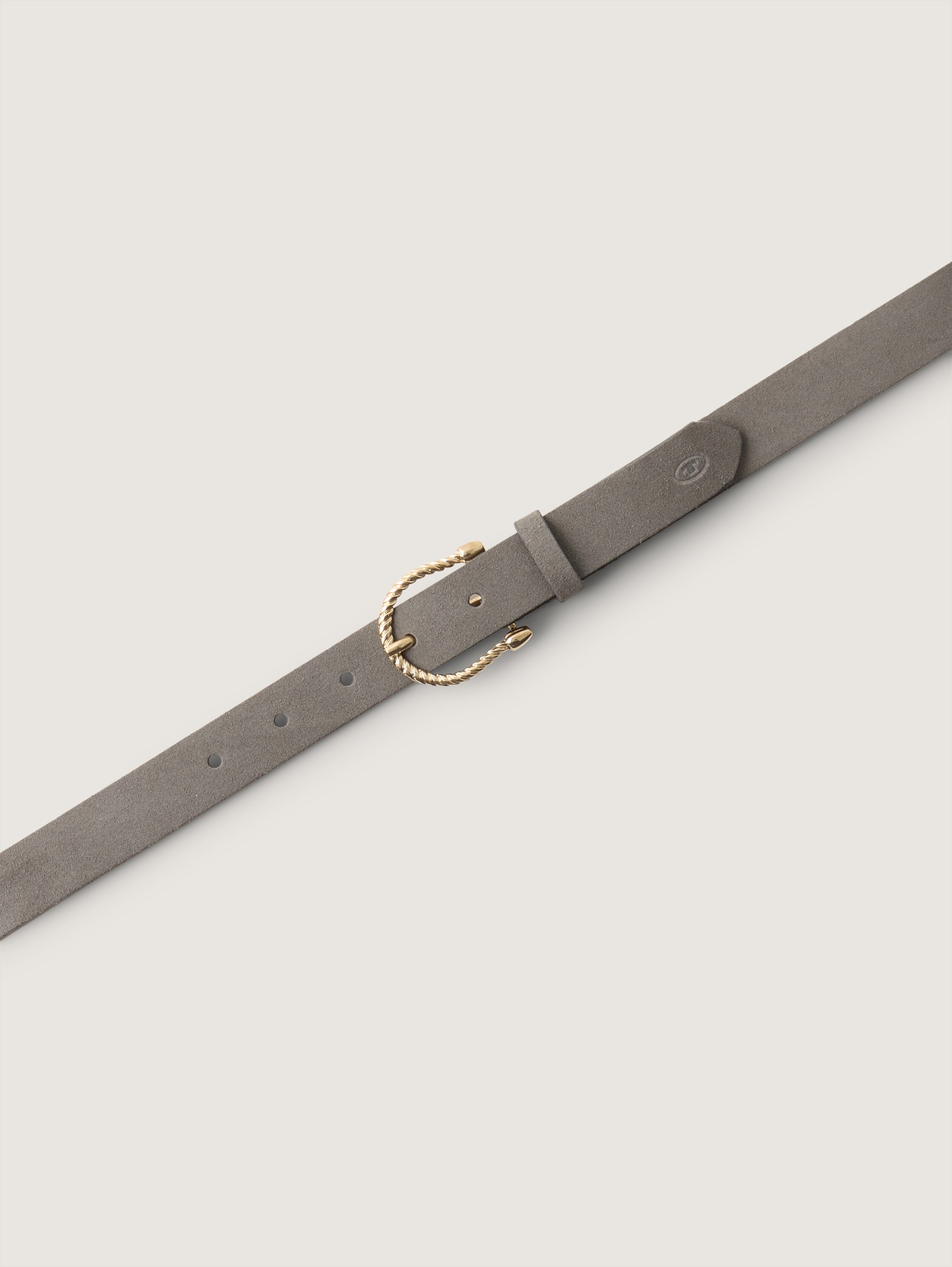 TTSIENNA schmaler Velourledergürtel mit abgerundeter Dornschließe - grey_uni - 
