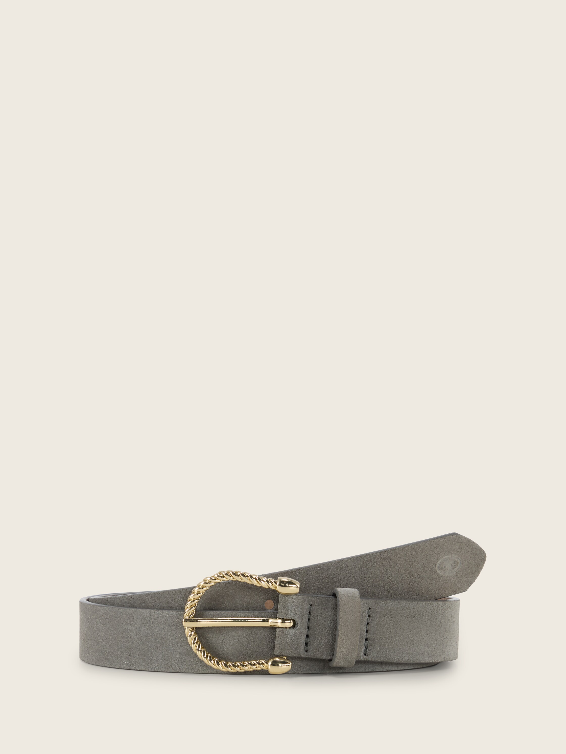 TTSIENNA schmaler Velourledergürtel mit abgerundeter Dornschließe - grey_uni - 