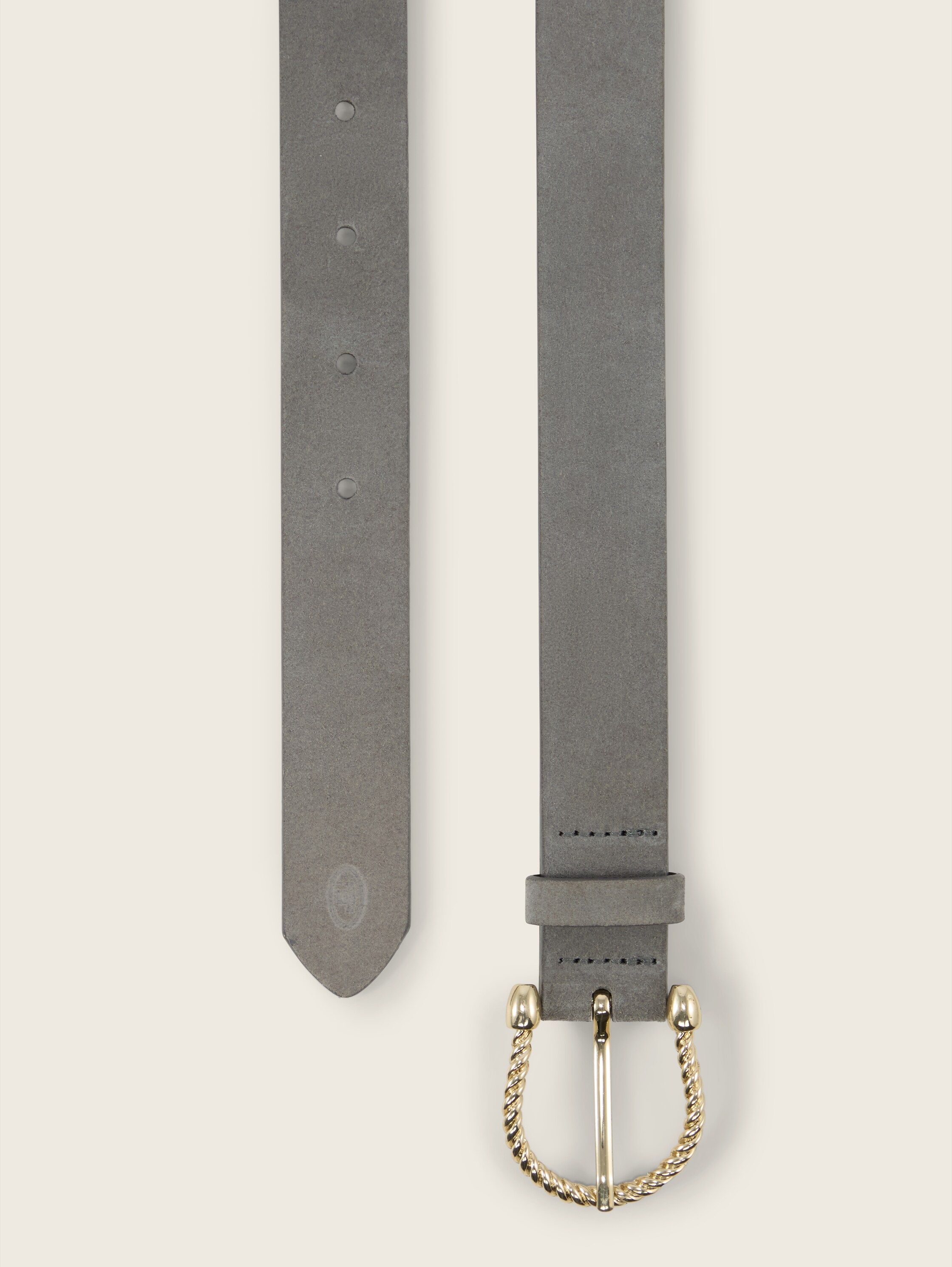 TTSIENNA schmaler Velourledergürtel mit abgerundeter Dornschließe - grey_uni - 