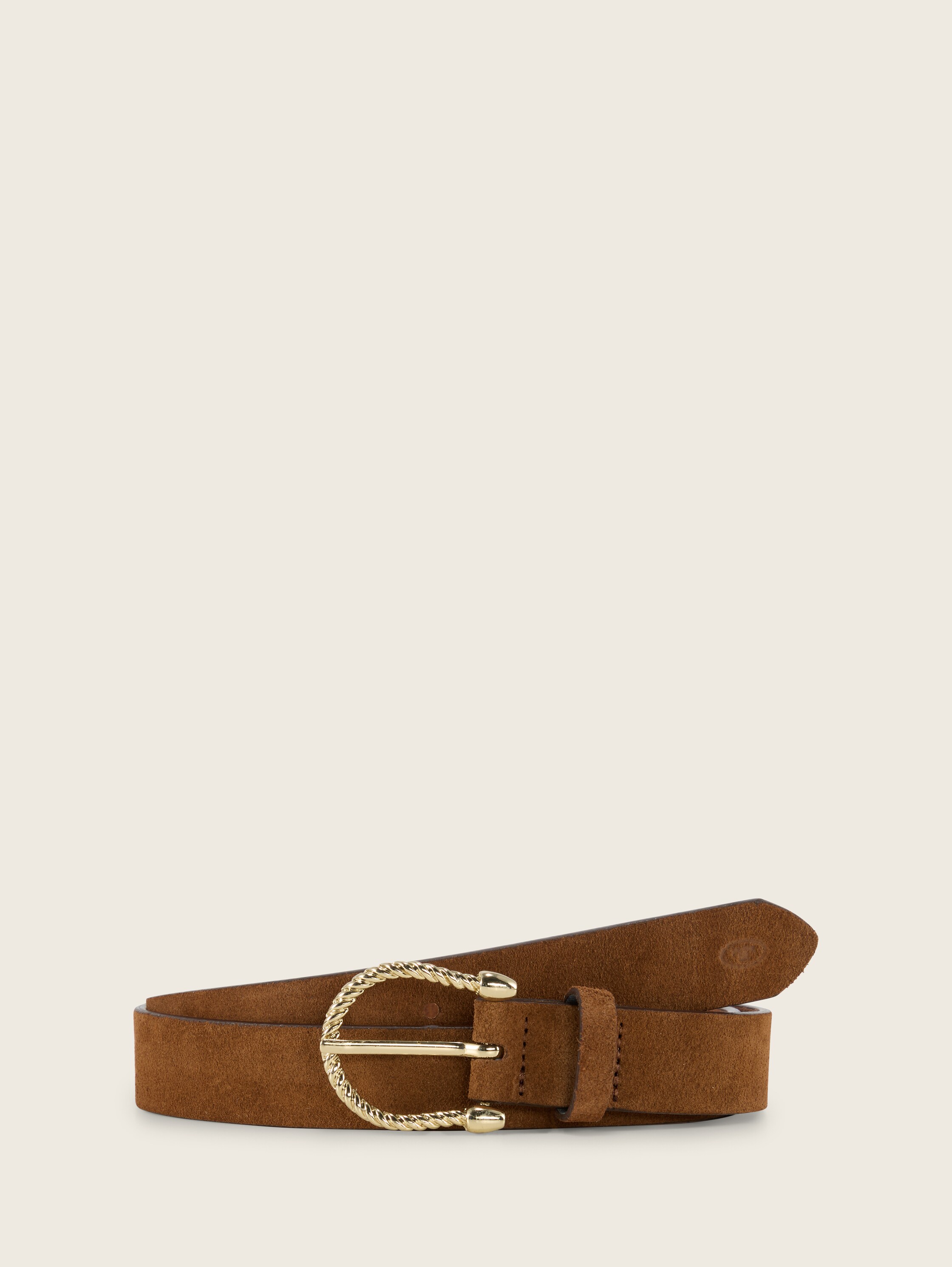 TTSIENNA schmaler Velourledergürtel mit abgerundeter Dornschließe - light_brown_uni - 