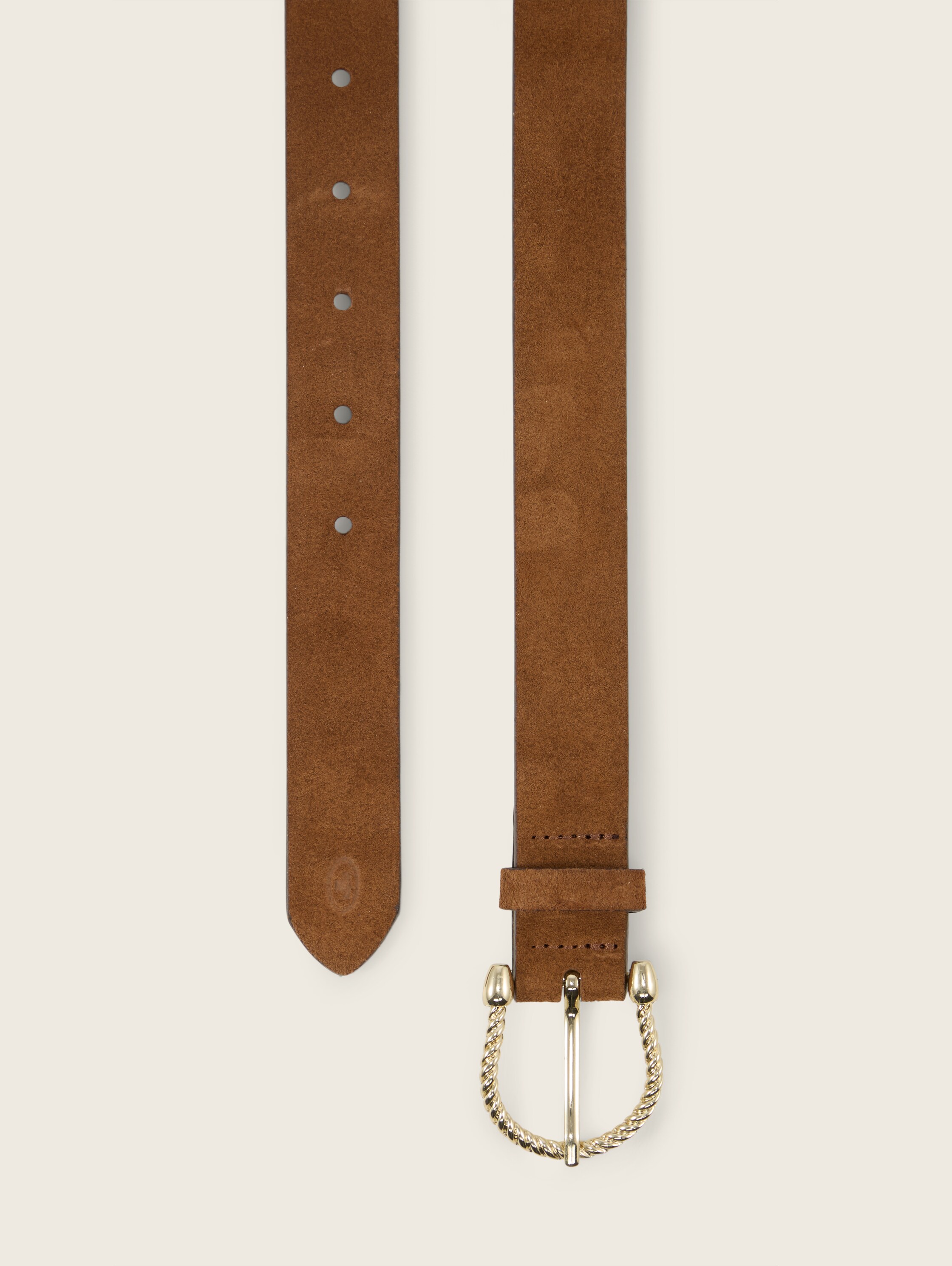 TTSIENNA schmaler Velourledergürtel mit abgerundeter Dornschließe - light_brown_uni - 