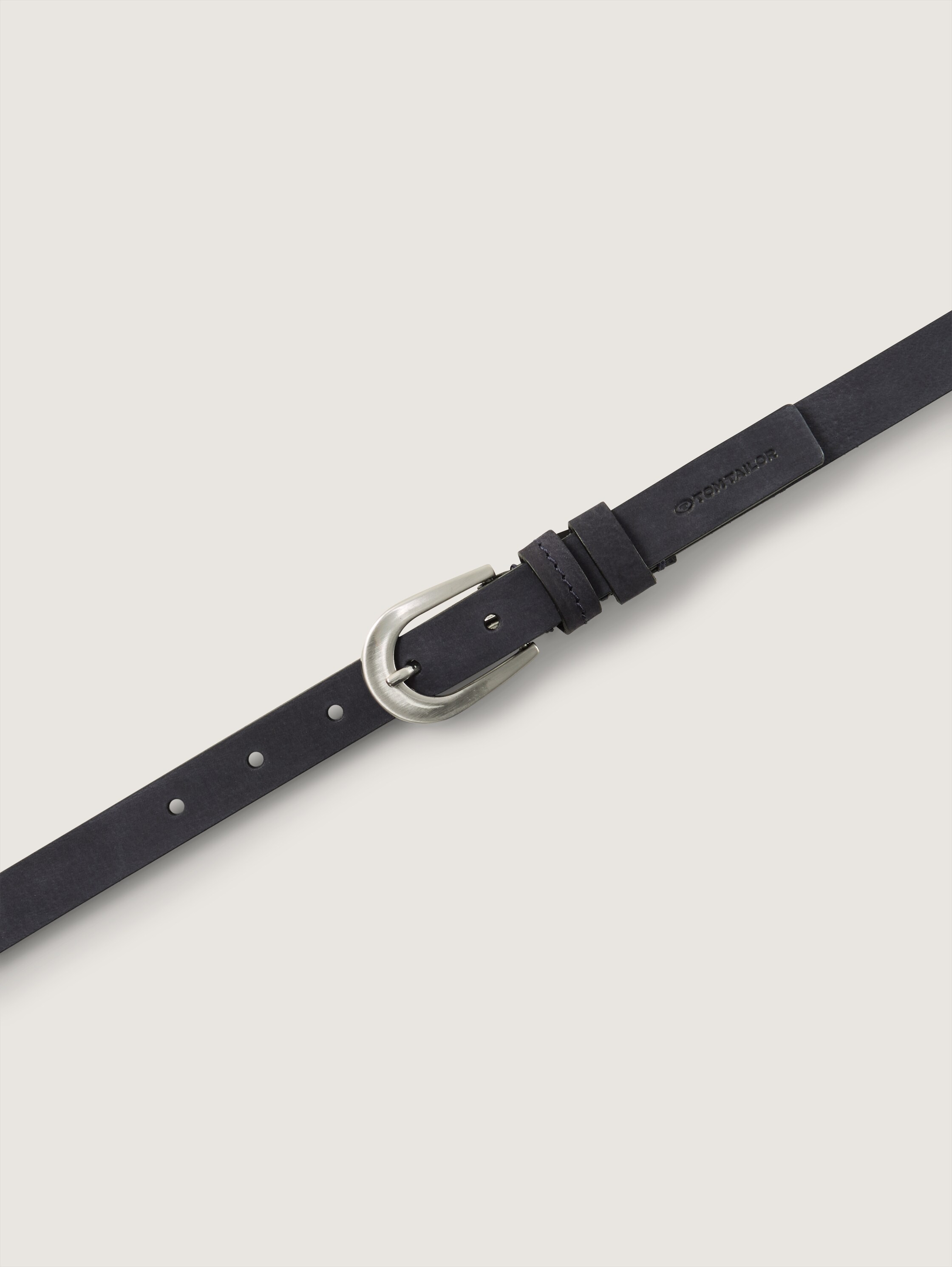 TTELLA schmaler Ledergürtel mit abgerundeter Dornschließe - dark_navy - 