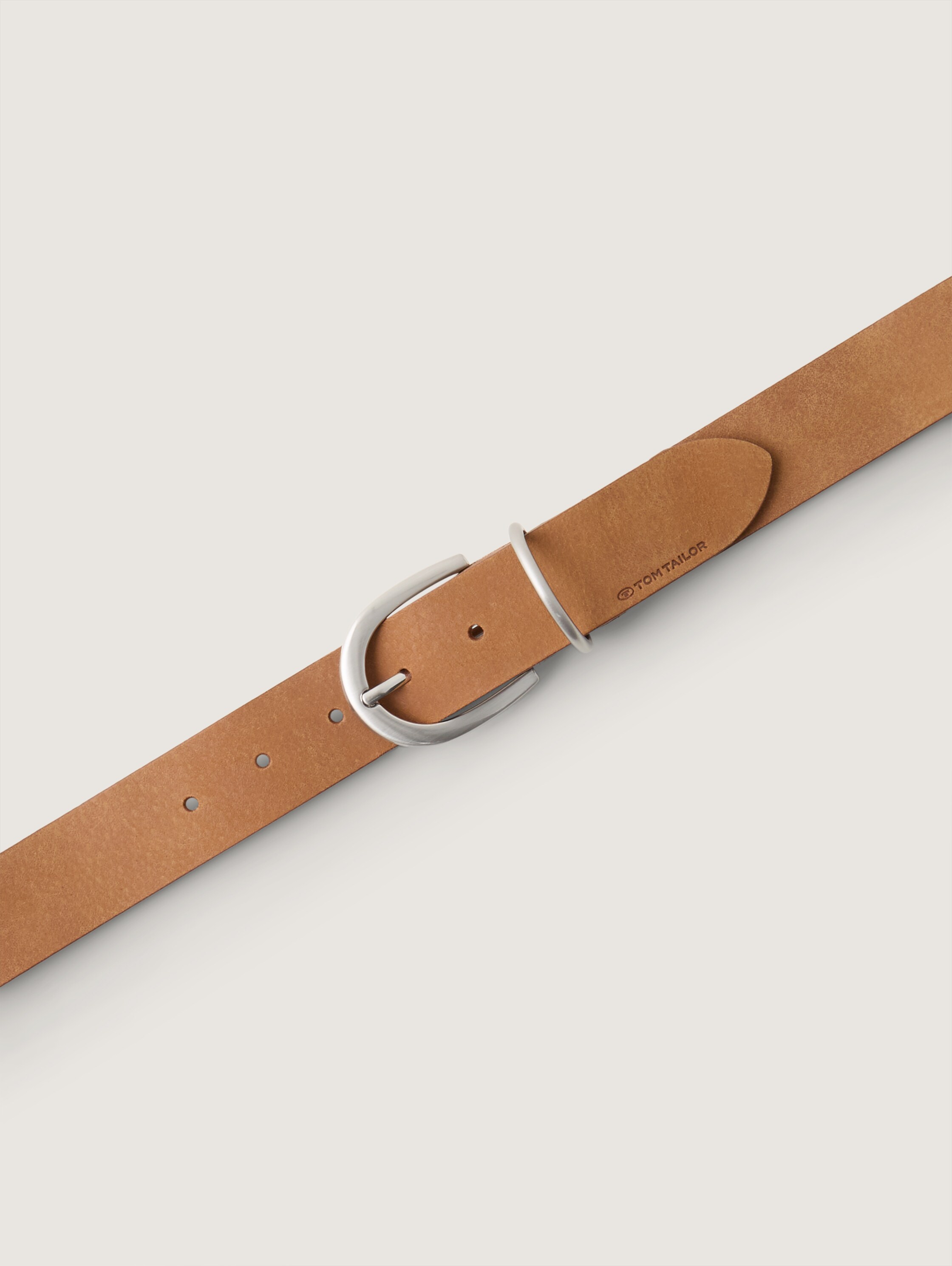 TTTORY Ledergürtel mit abgerundeter Dornschließe - cognac - 