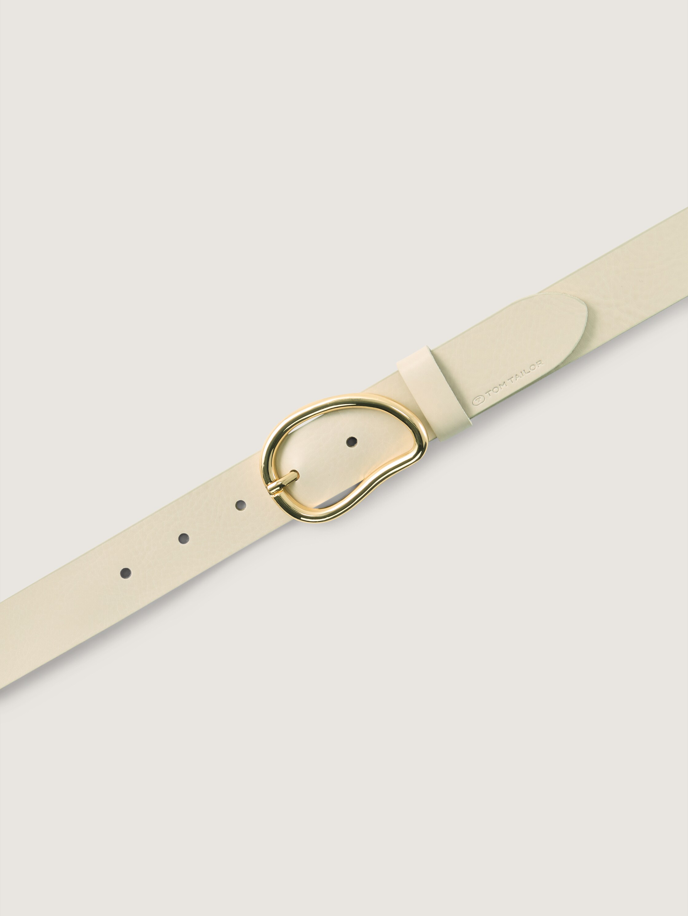 TTROSIE Ledergürtel mit abgerundeter Dornschließe - beige - 