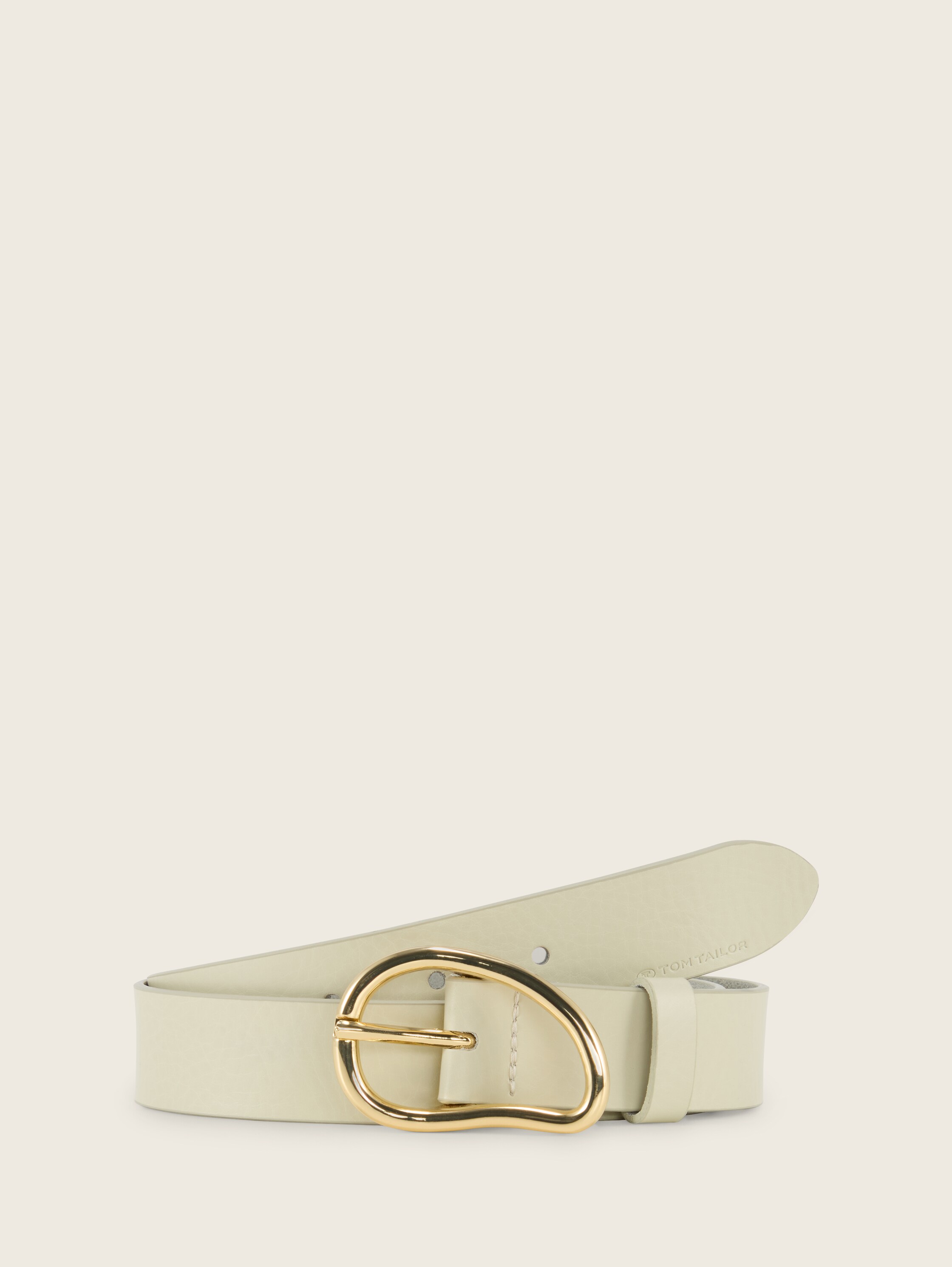 TTROSIE Ledergürtel mit abgerundeter Dornschließe - beige - 