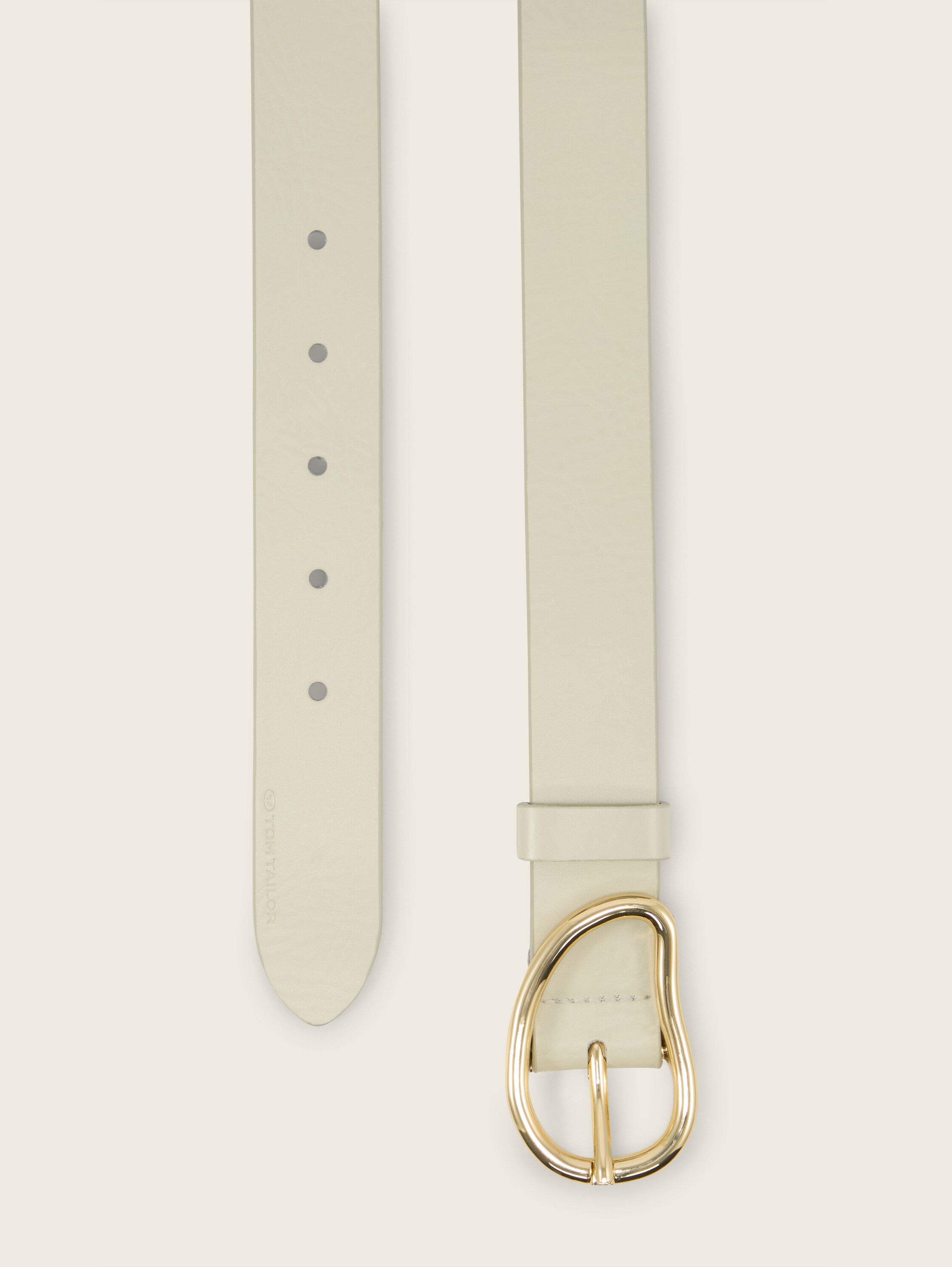 TTROSIE Ledergürtel mit abgerundeter Dornschließe - beige - 