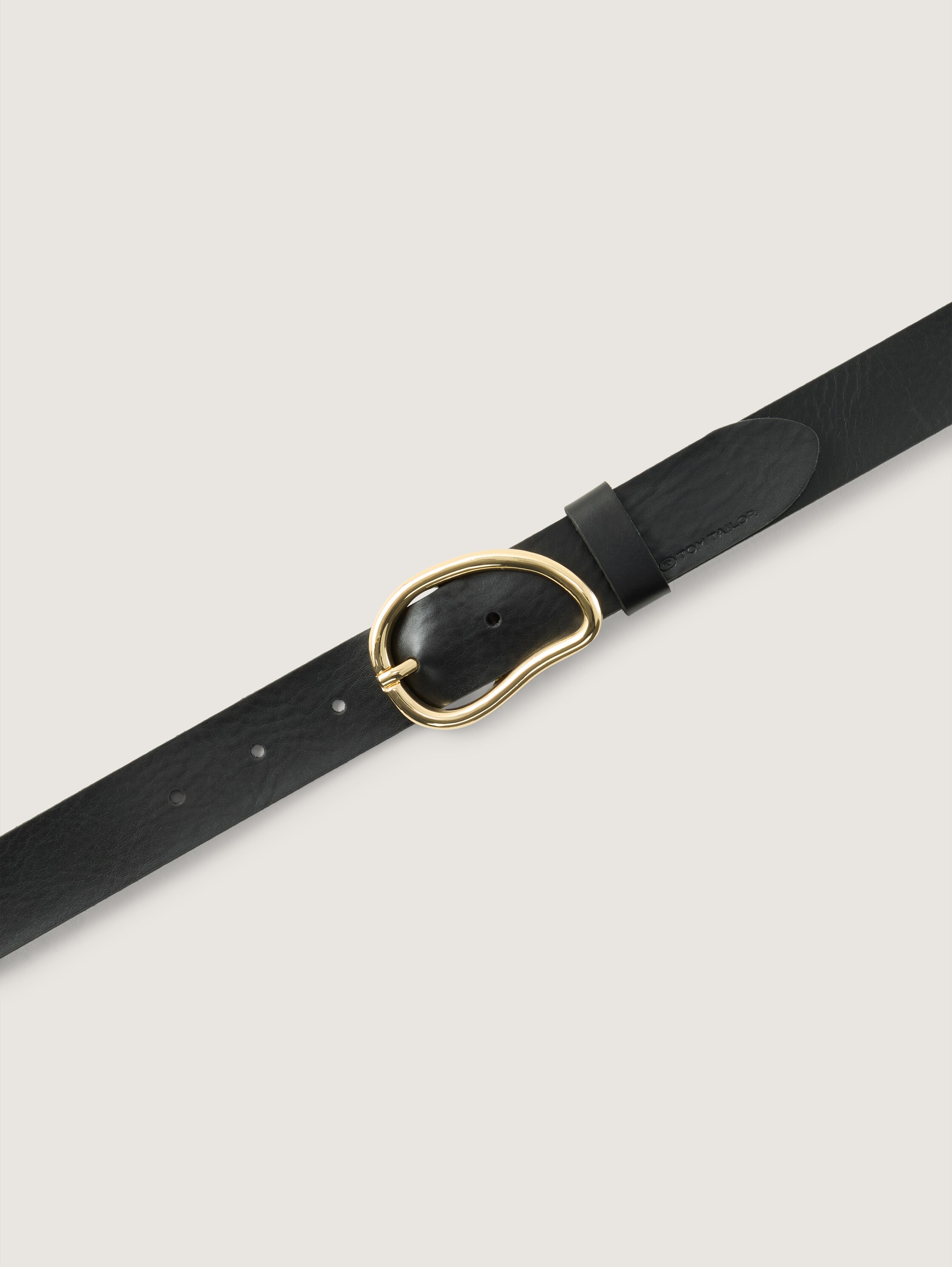 TTROSIE Ledergürtel mit abgerundeter Dornschließe - black_uni - 