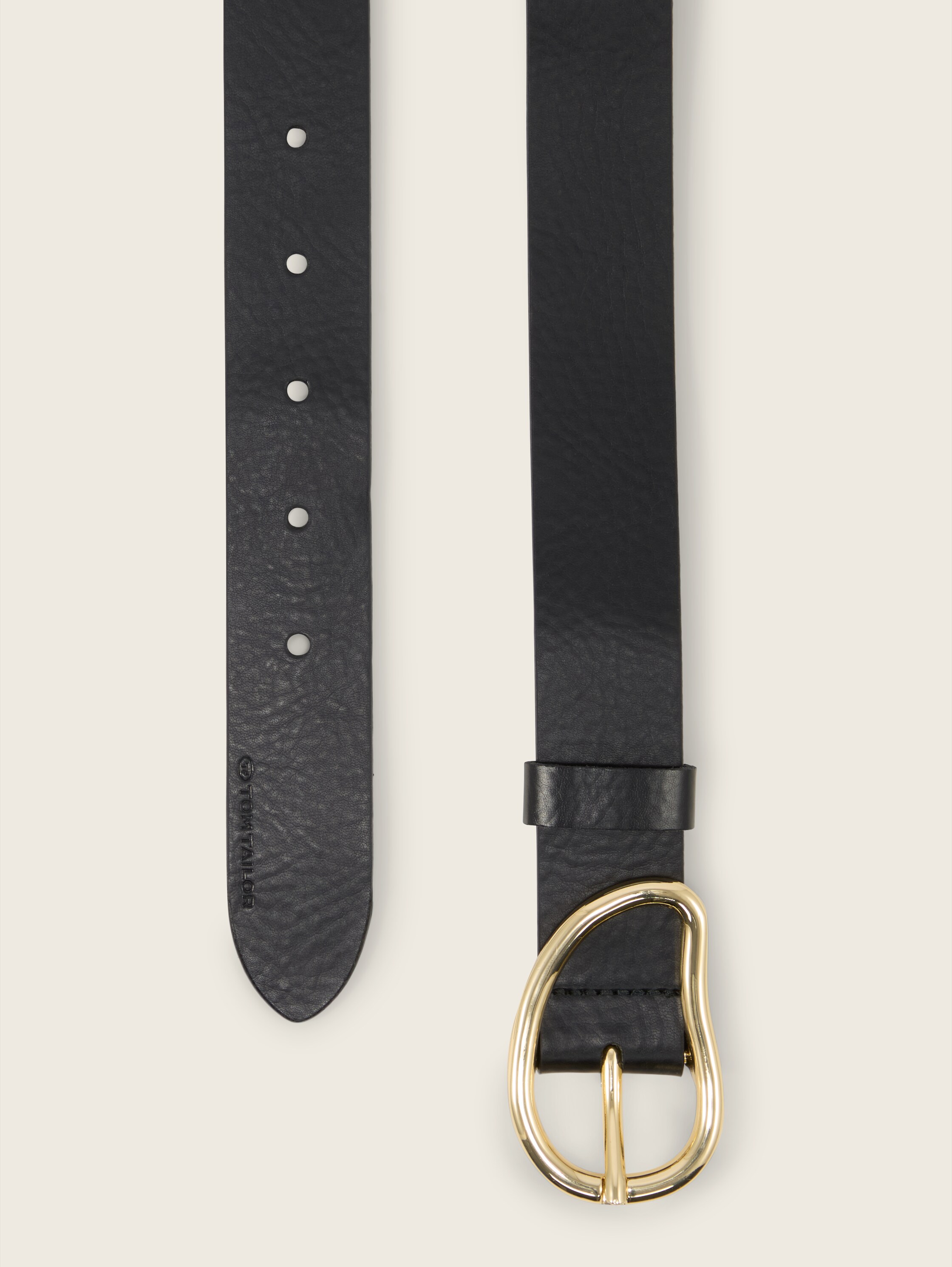 TTROSIE Ledergürtel mit abgerundeter Dornschließe - black_uni - 