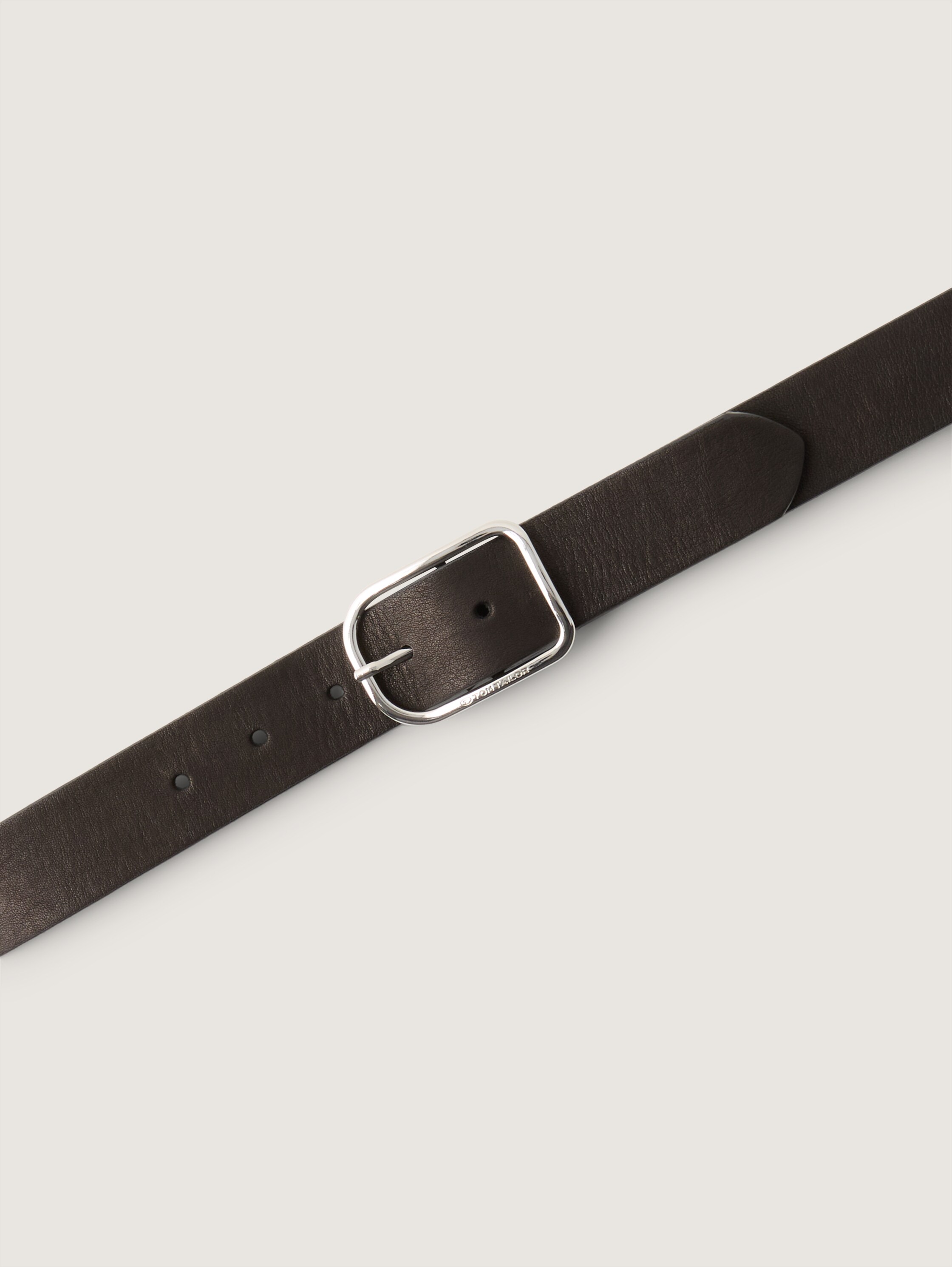 TTHELEN leren riem met afgeronde gesp - black_uni - 