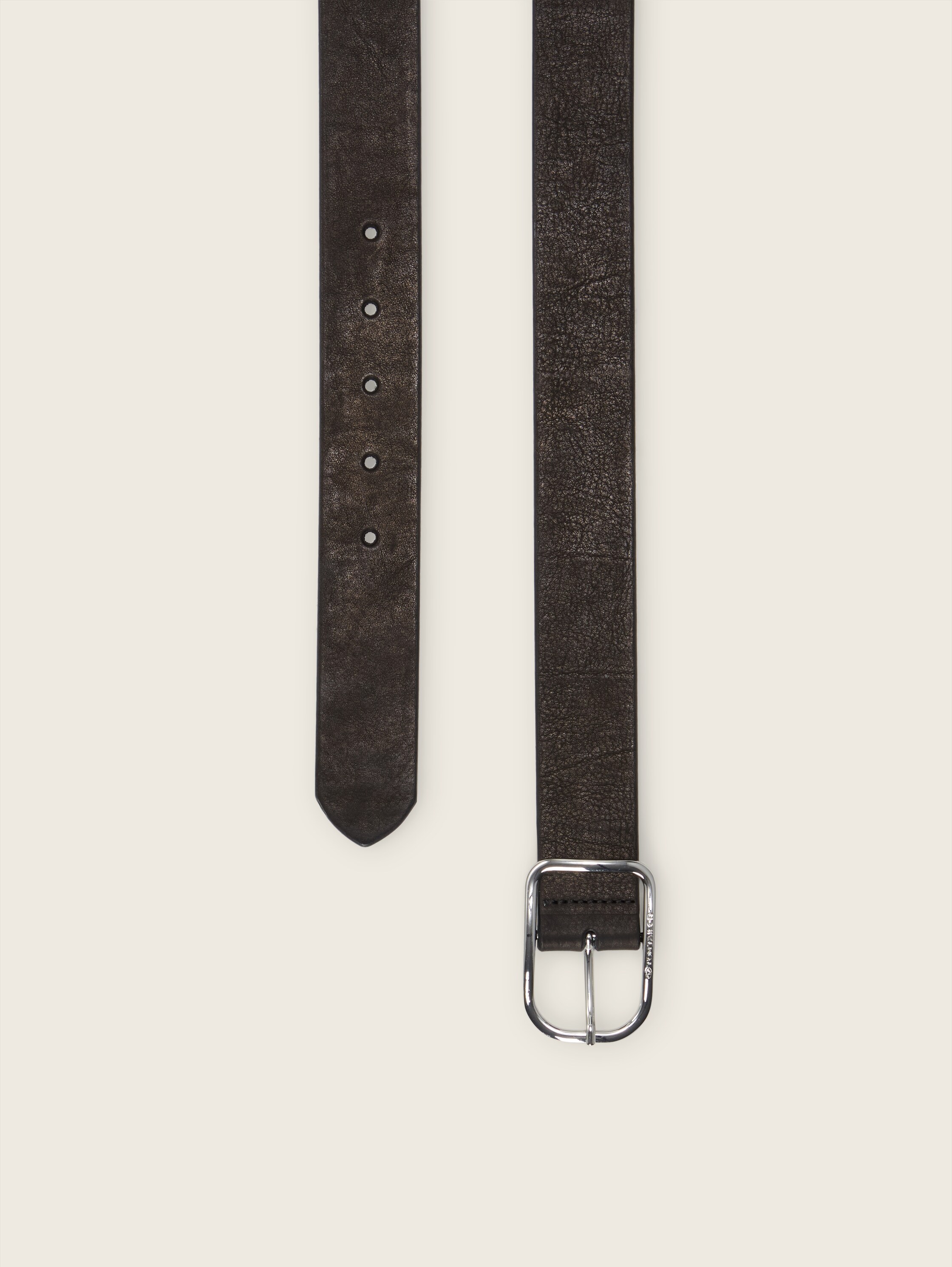 TTHELEN leren riem met afgeronde gesp - black_uni - 