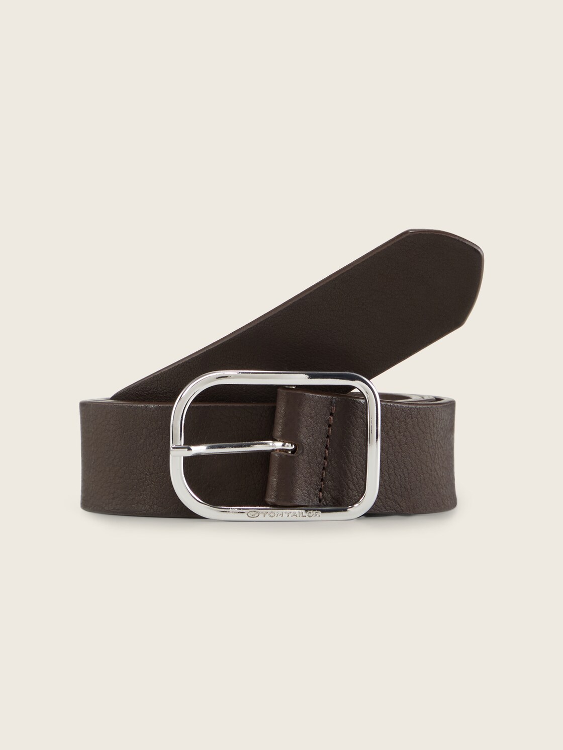 TTHELEN Ledergürtel mit abgerundeter Dornschließe - brown uni - Vorder-Produkt-Ansicht