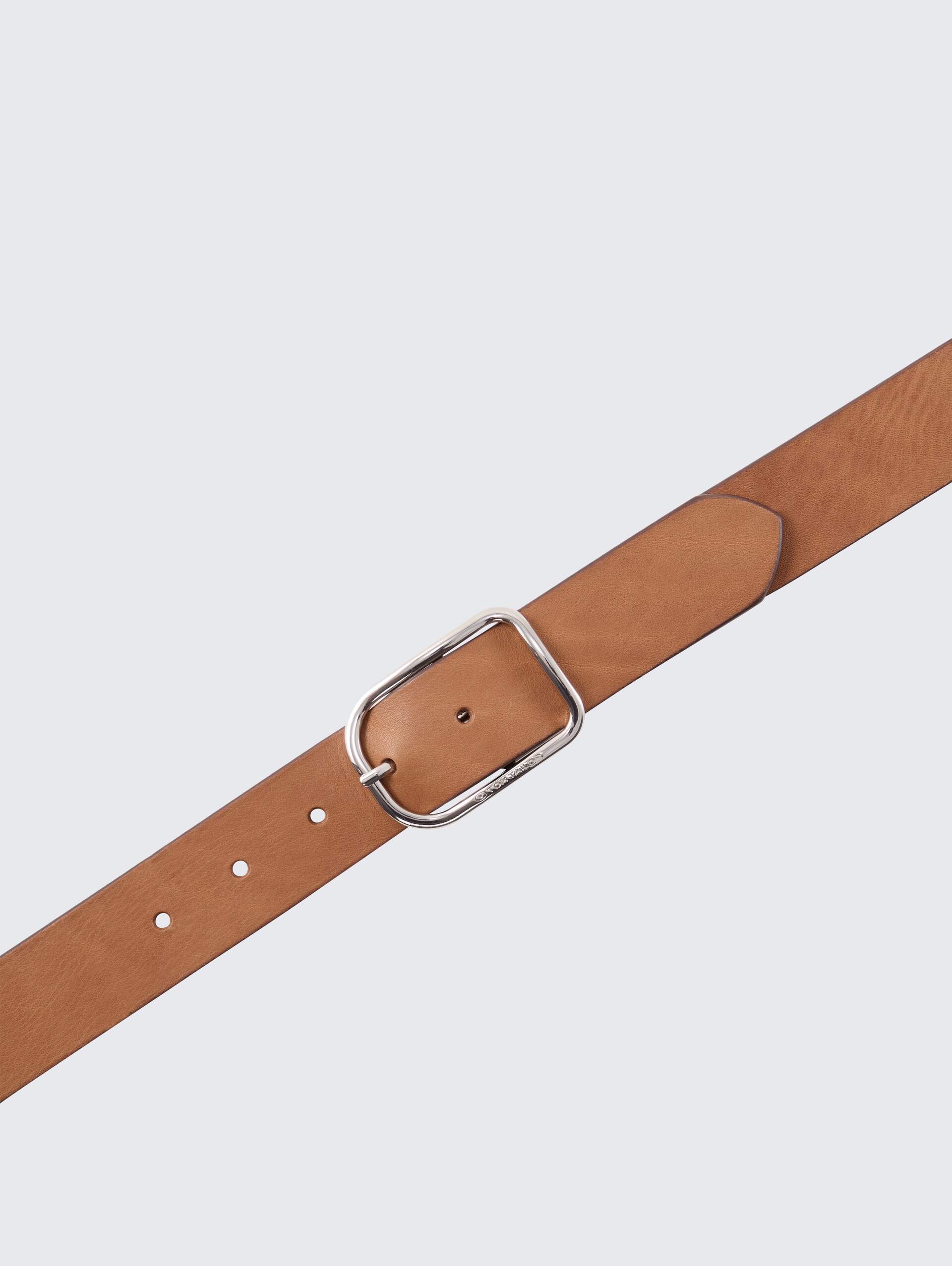 TTHELEN Ledergürtel mit abgerundeter Dornschließe - light brown uni - Produkt-Ansicht von oben 