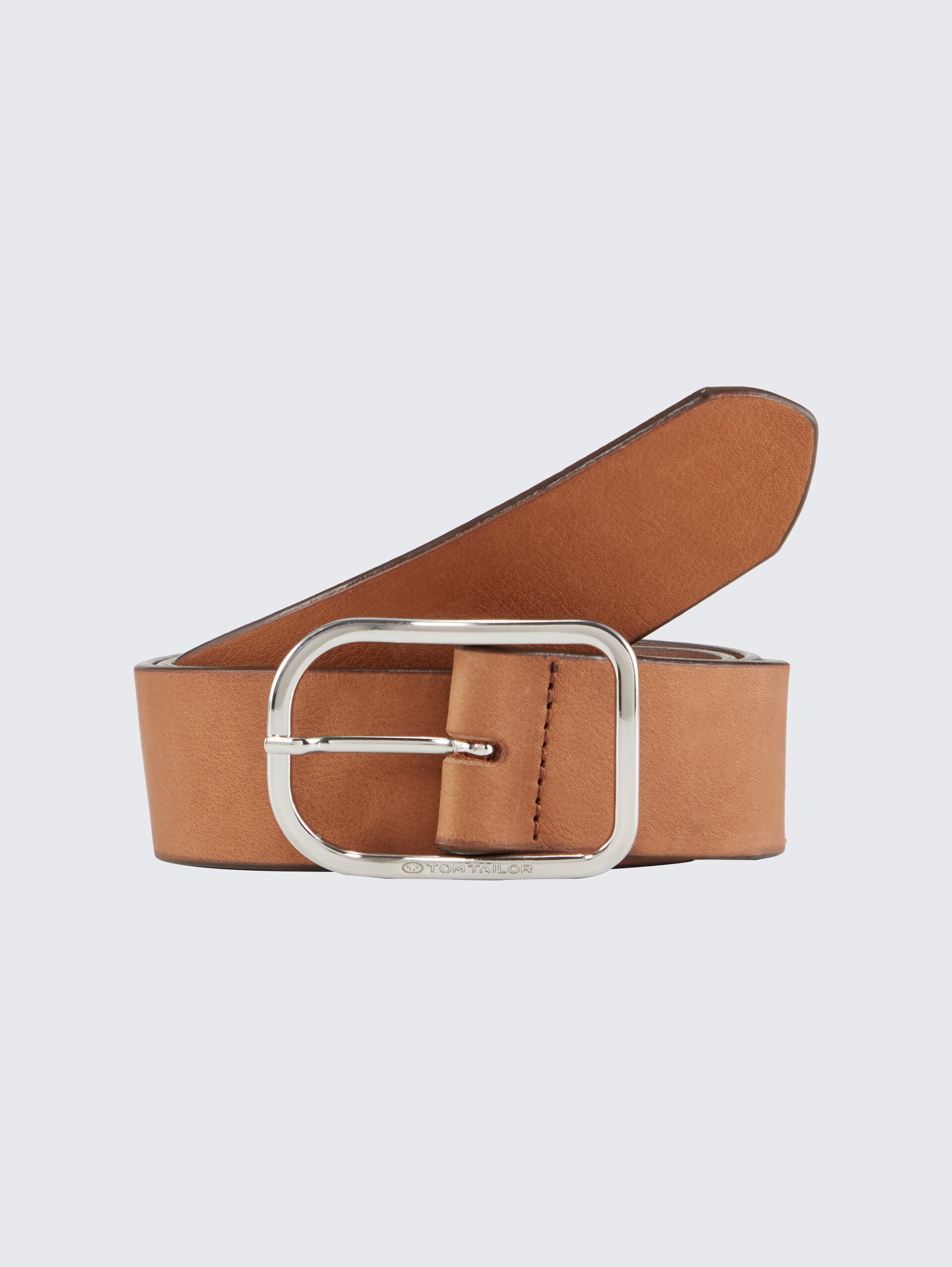 TTHELEN Ledergürtel mit abgerundeter Dornschließe - light brown uni - Vorder-Produkt-Ansicht