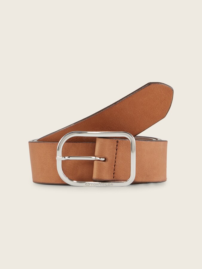 TTHELEN leren riem met afgeronde gesp door Women, light brown uni