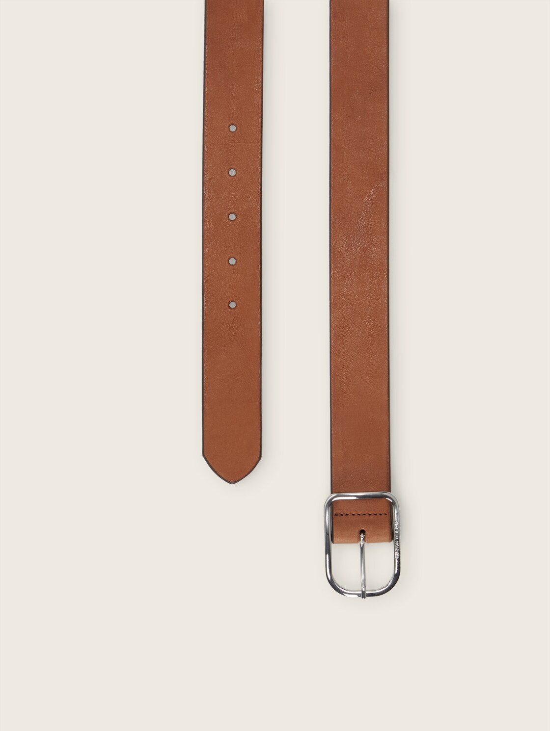 TTHELEN Ledergürtel mit abgerundeter Dornschließe - light brown uni - Produkt-Ansicht von oben 