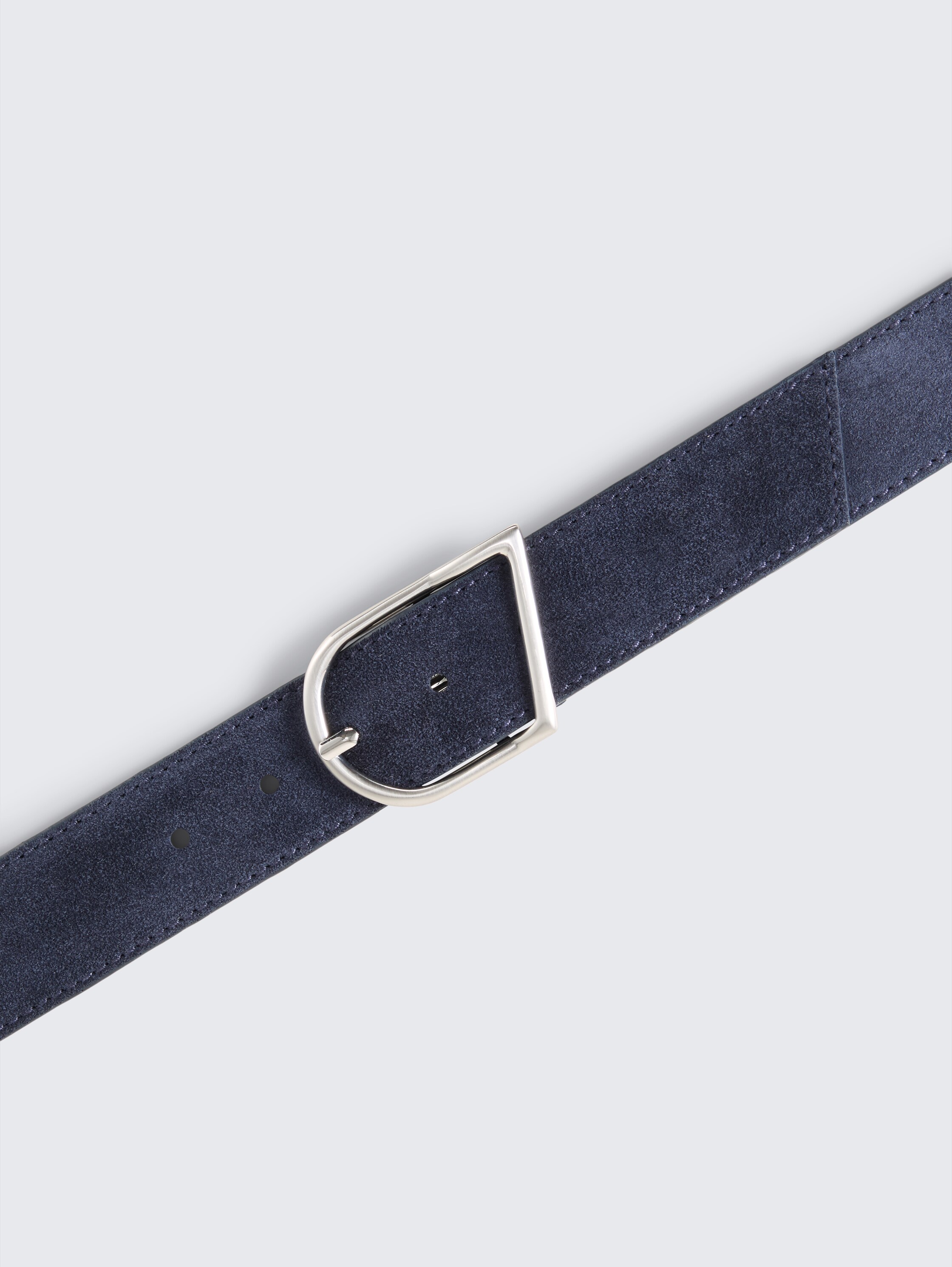 TTBETH Velourledergürtel mit abgerundeter Dornschließe - navy uni - Produkt-Ansicht von oben 