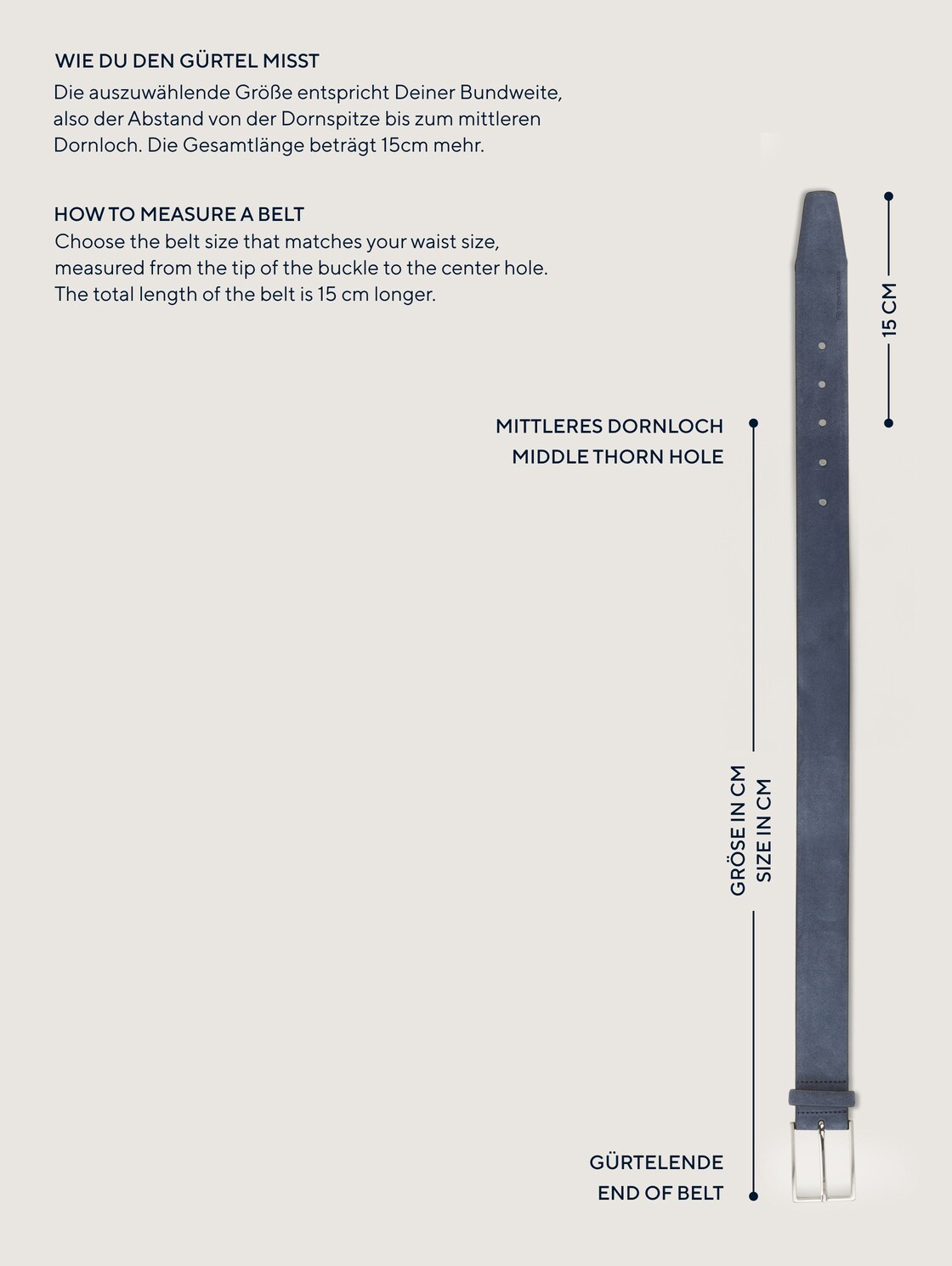 TTBETH Velourledergürtel mit abgerundeter Dornschließe - black uni