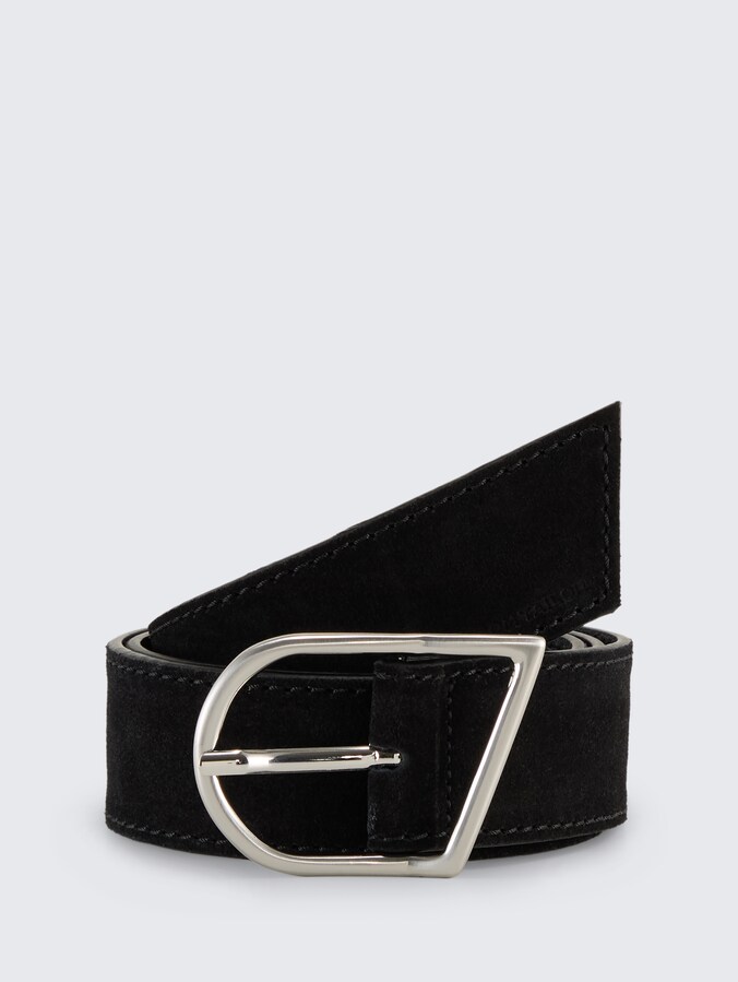 TTBETH suède riem met afgeronde gesp door Women, black uni