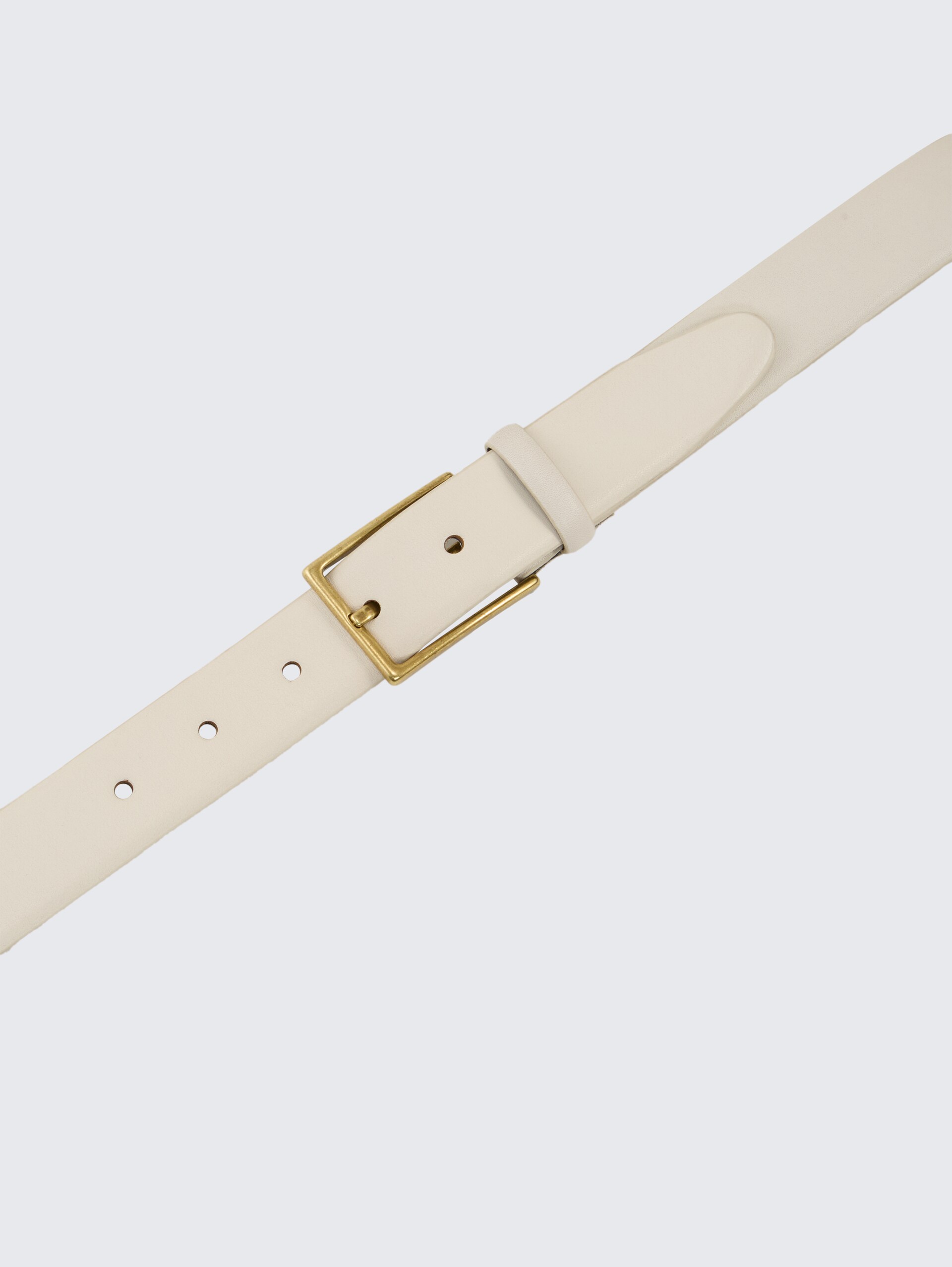 TTCARA Ledergürtel mit eckiger Dornschließe - Off white - Produkt-Ansicht von oben 