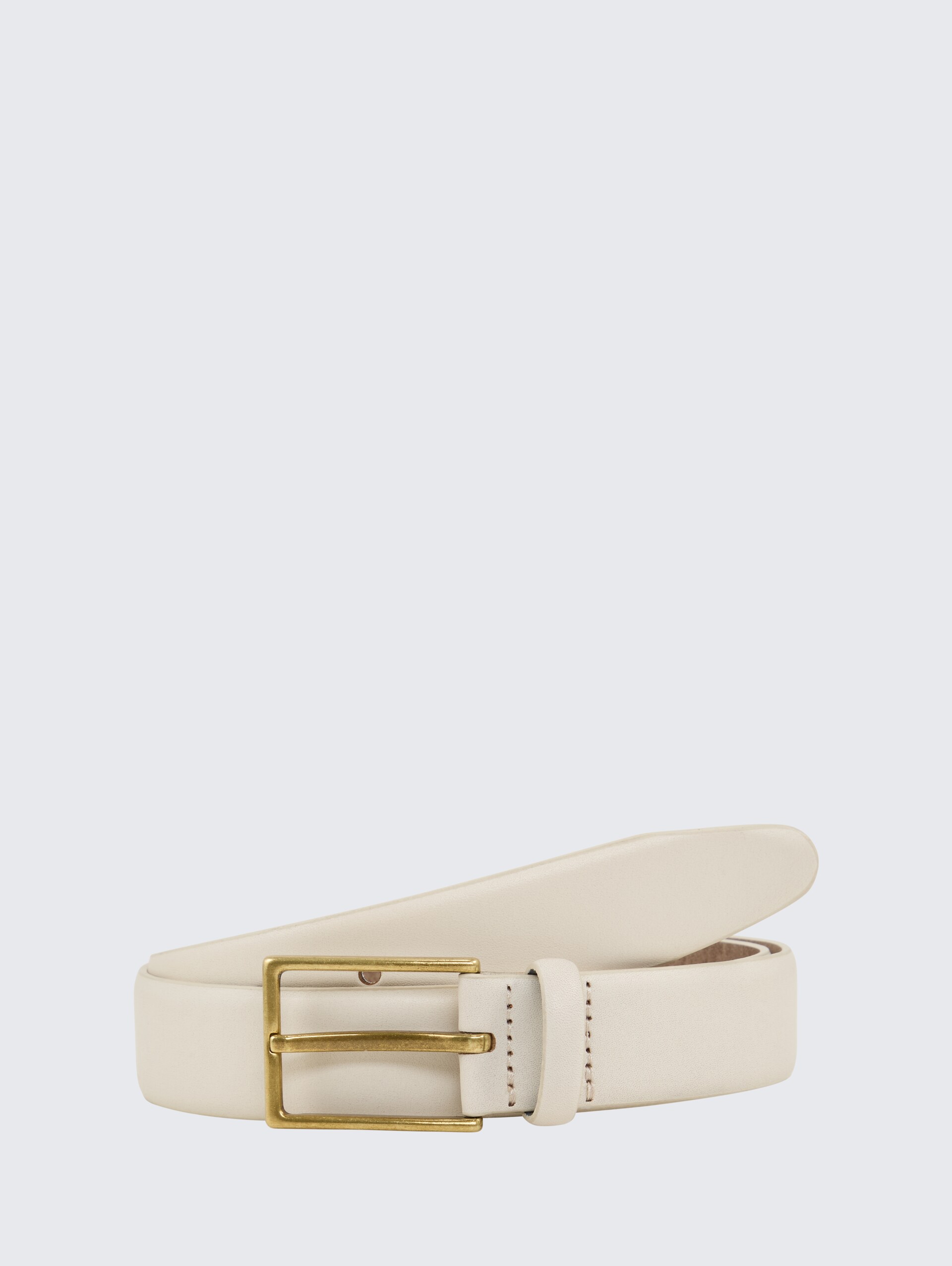 TTCARA Ledergürtel mit eckiger Dornschließe - Off white - Vorder-Produkt-Ansicht