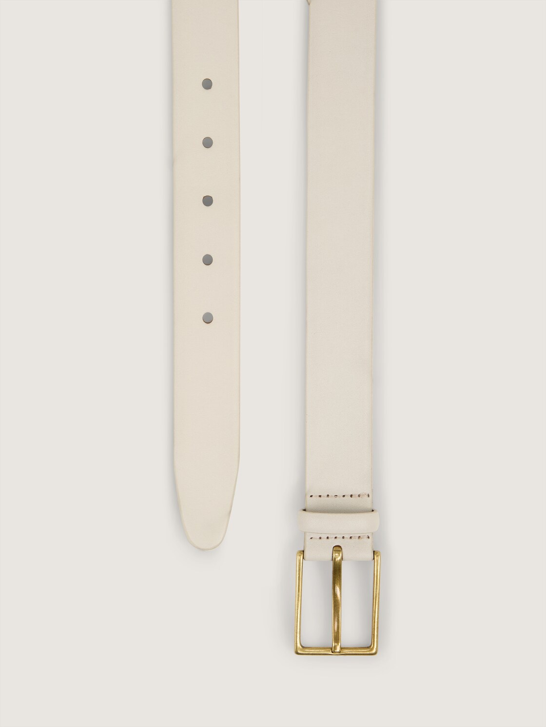 TTCARA Ledergürtel mit eckiger Dornschließe - Off white - Produkt-Ansicht von oben 