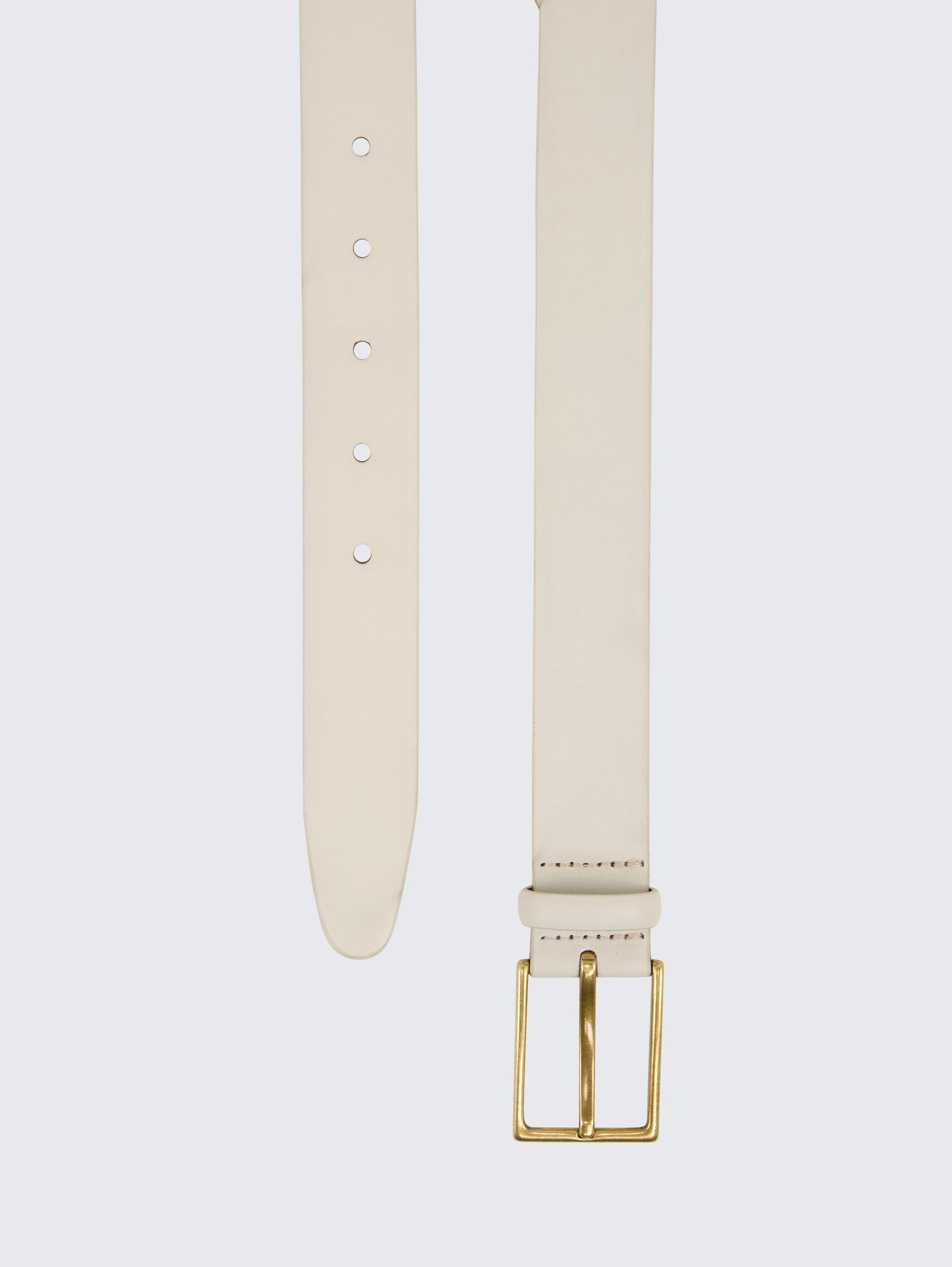 TTCARA Ledergürtel mit eckiger Dornschließe - Off white - Produkt-Ansicht von oben 