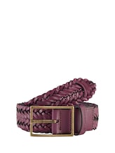 Geselecteerd, TTDOROTHY gevlochten leren riem door Tom Tailor, paars