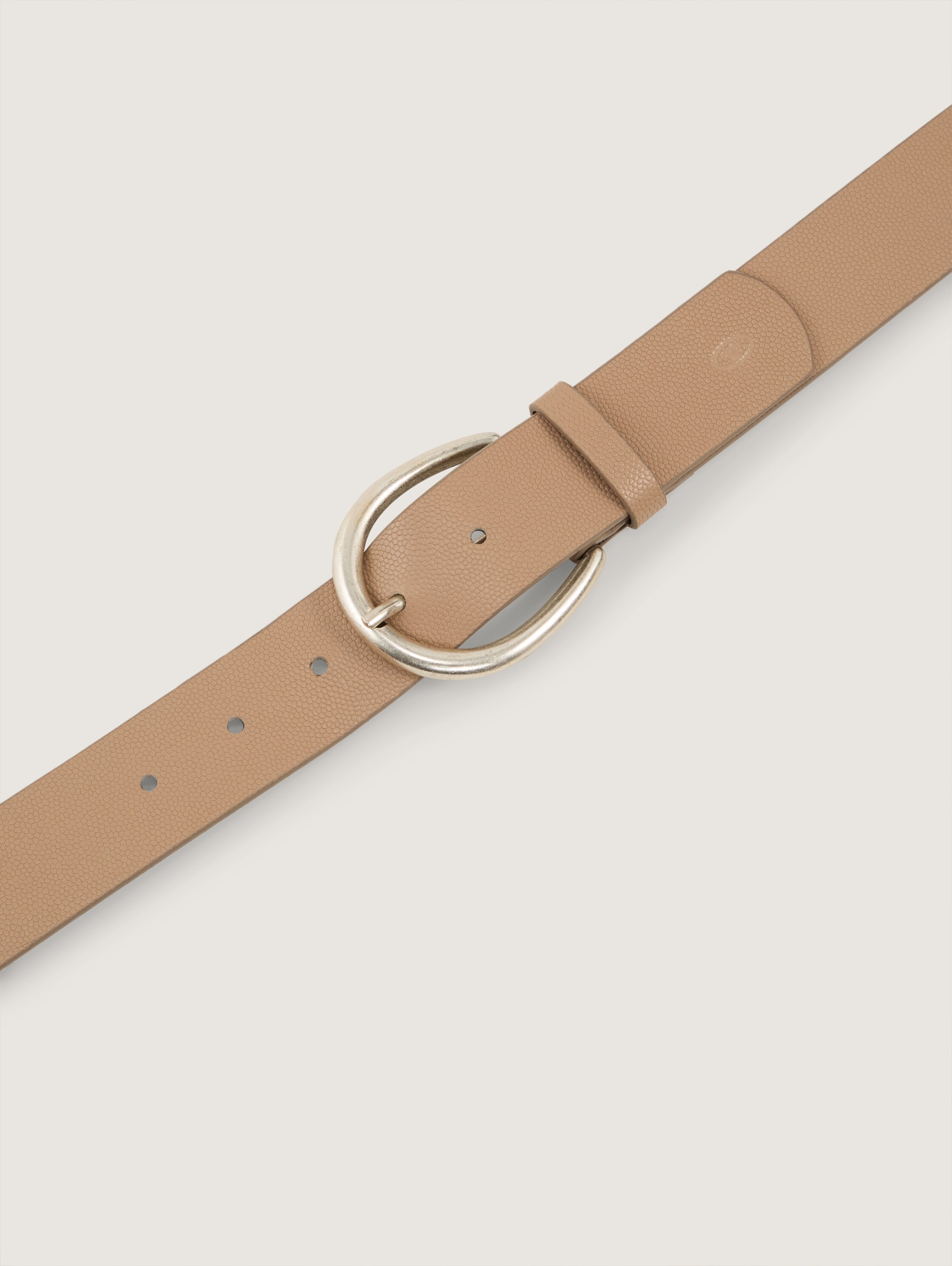 TTIVY Ledergürtel mit abgerundeter Dornschließe - taupe_uni - 