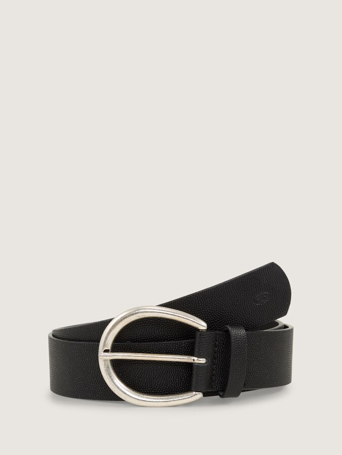 TTIVY leren riem met afgeronde gesp door Women, black uni