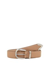 Nicht ausgewählt, TTPIPER Ledergürtel mit abgerundeter Dornschließe von , beige