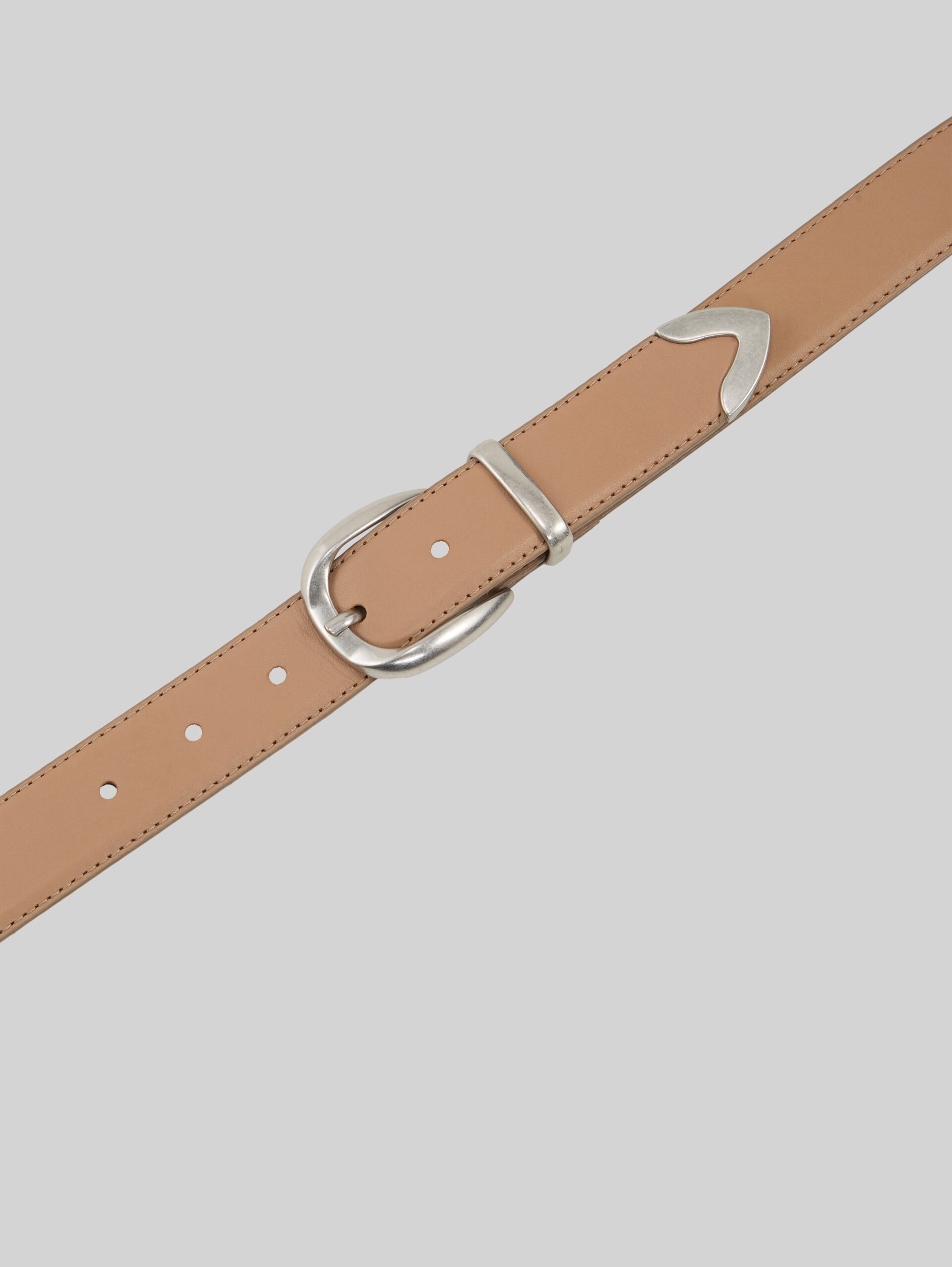 TTPIPER leather belt with rounded pin buckle - taupe uni - Product view from top 