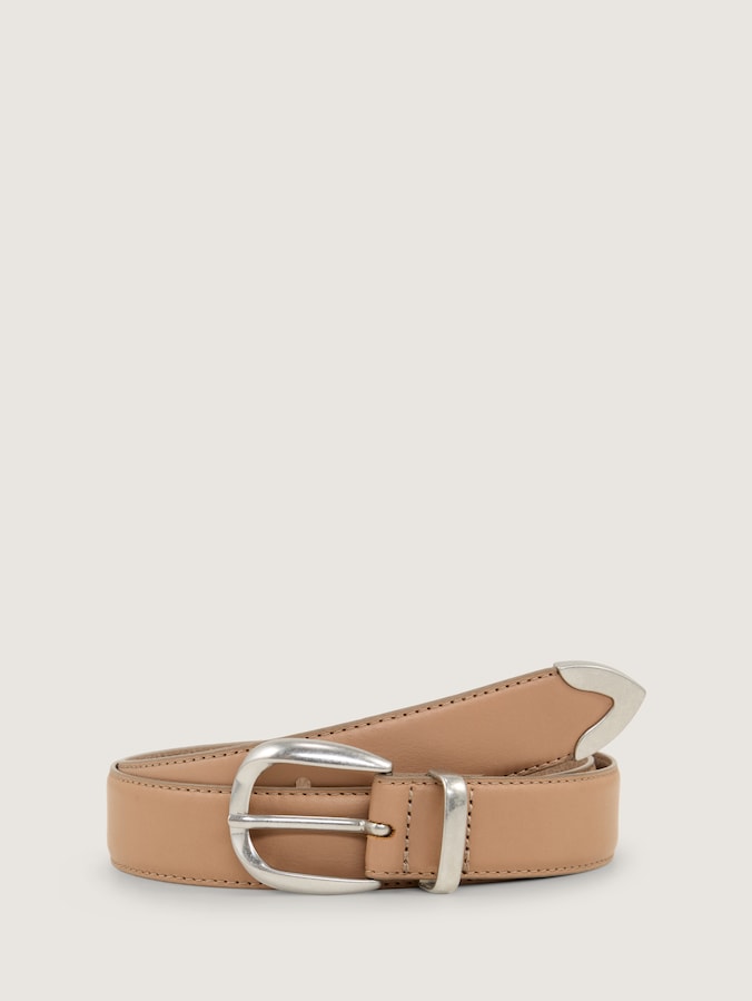 TTPIPER leren riem met afgeronde gesp door Women, taupe uni