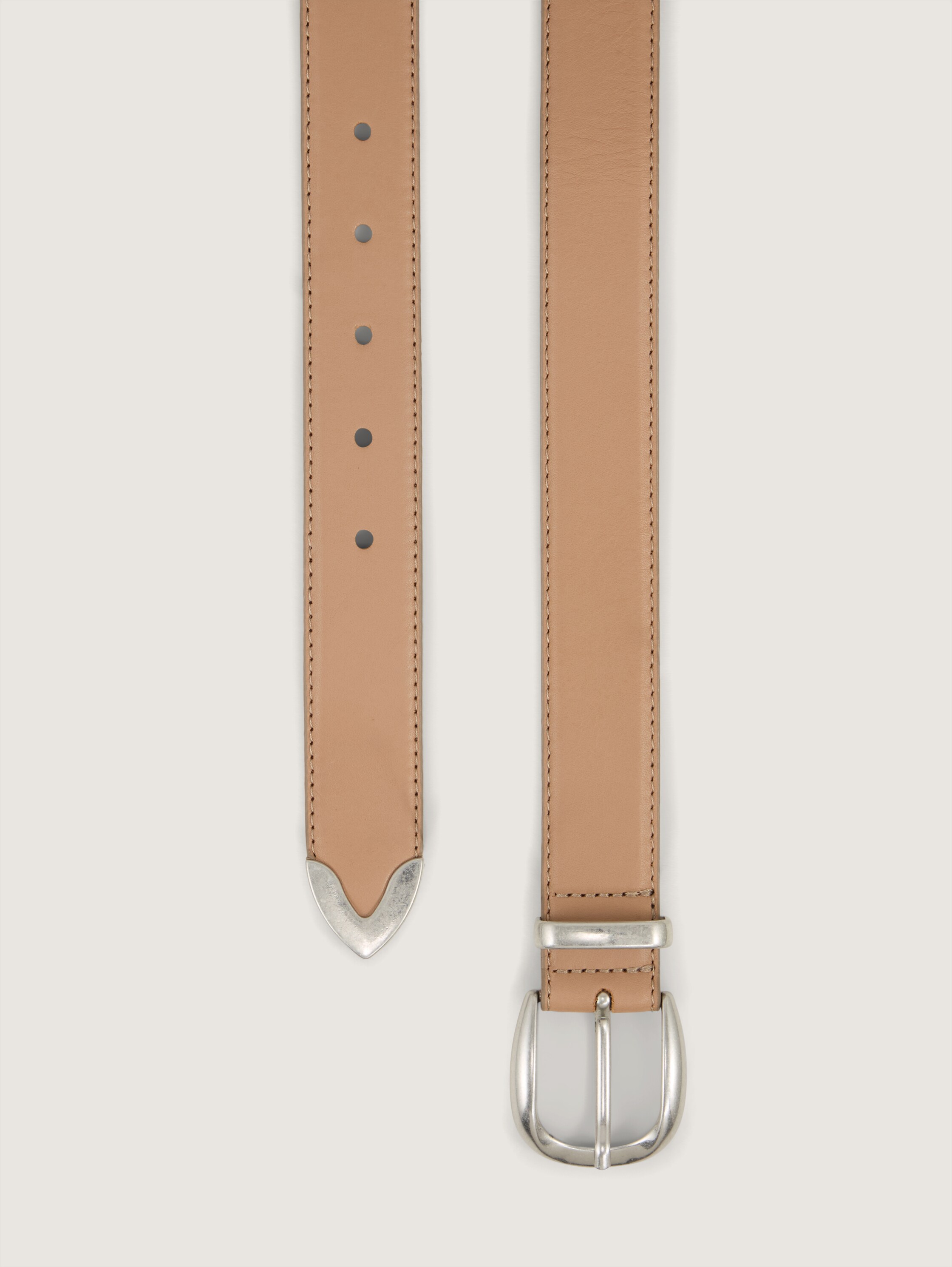 TTPIPER Ledergürtel mit abgerundeter Dornschließe - taupe_uni - 