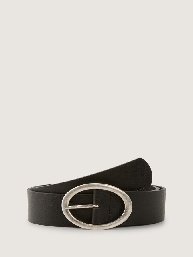 TTRUBY leren riem met ovale gesp door Women, black uni