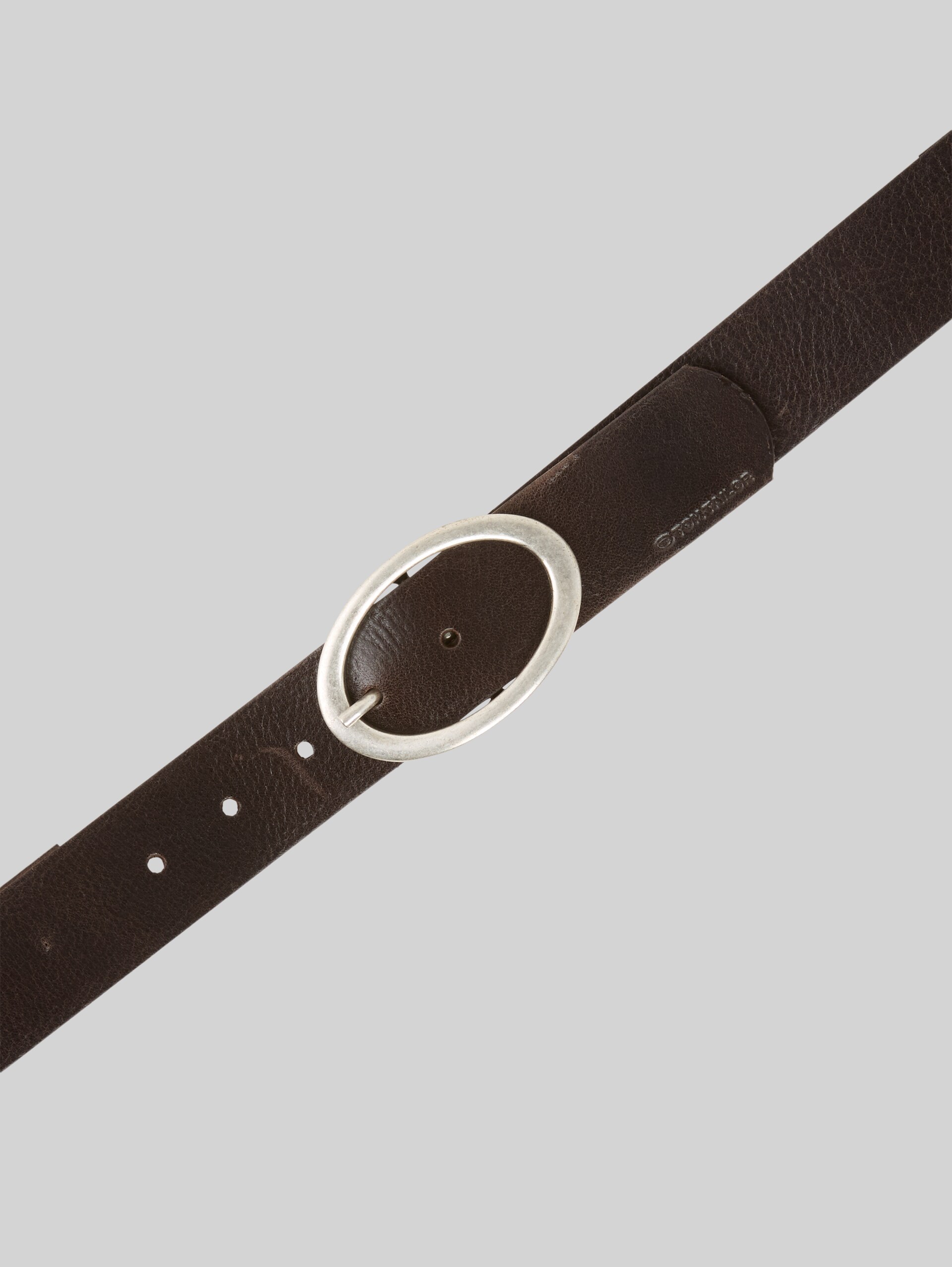 TTRUBY leather belt with oval pin buckle - brown uni - Product view from top 