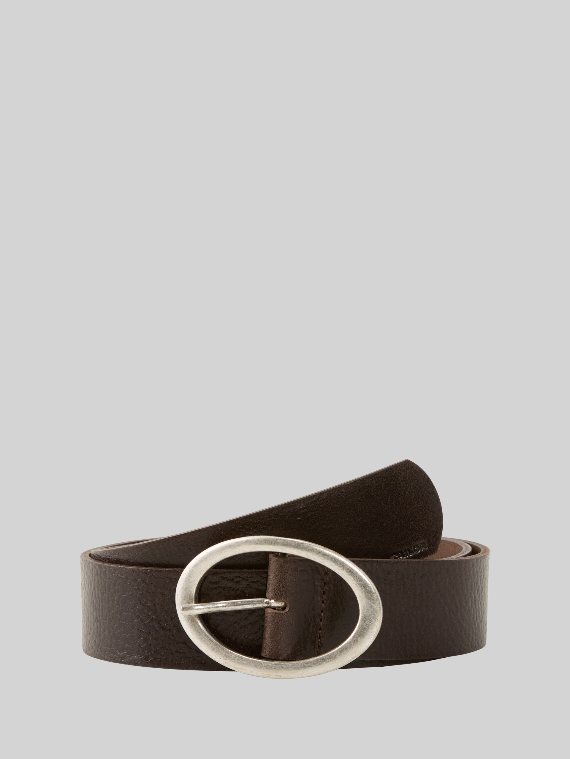TTRUBY leather belt with oval pin buckle - brown uni - Front product view