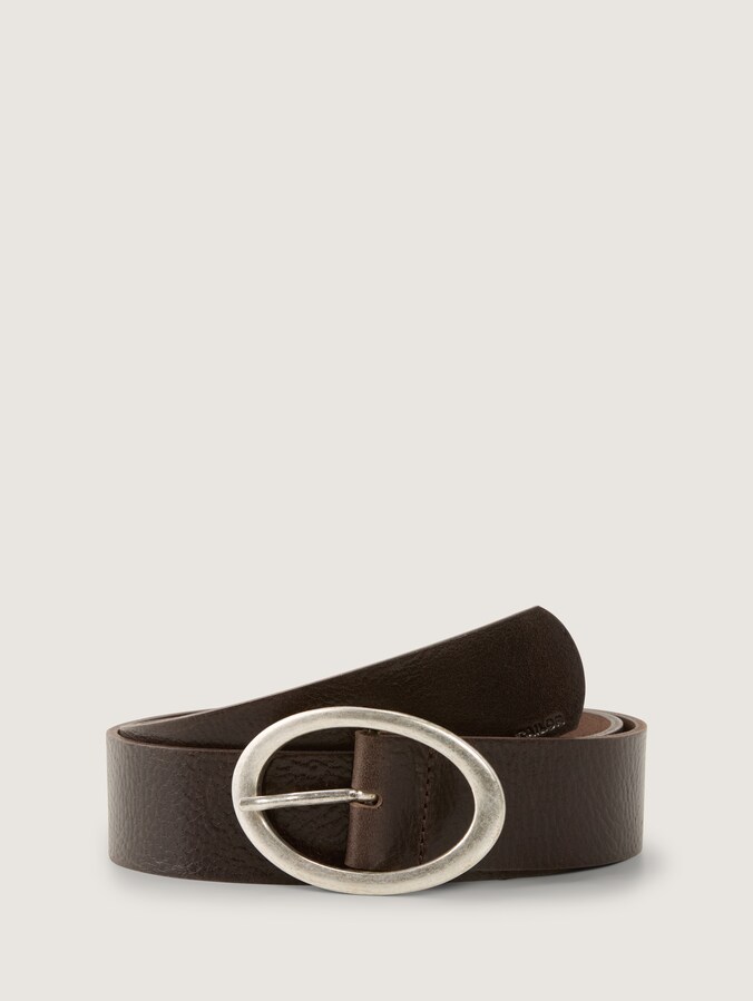 TTRUBY leren riem met ovale gesp door Women, brown uni