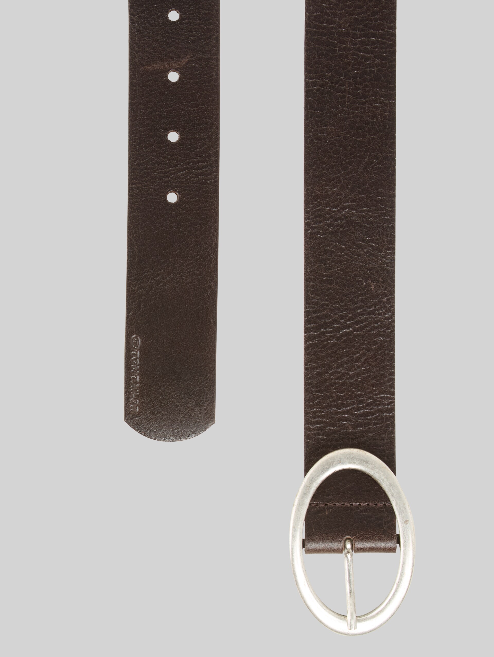 TTRUBY leather belt with oval pin buckle - brown uni - Product view from top 