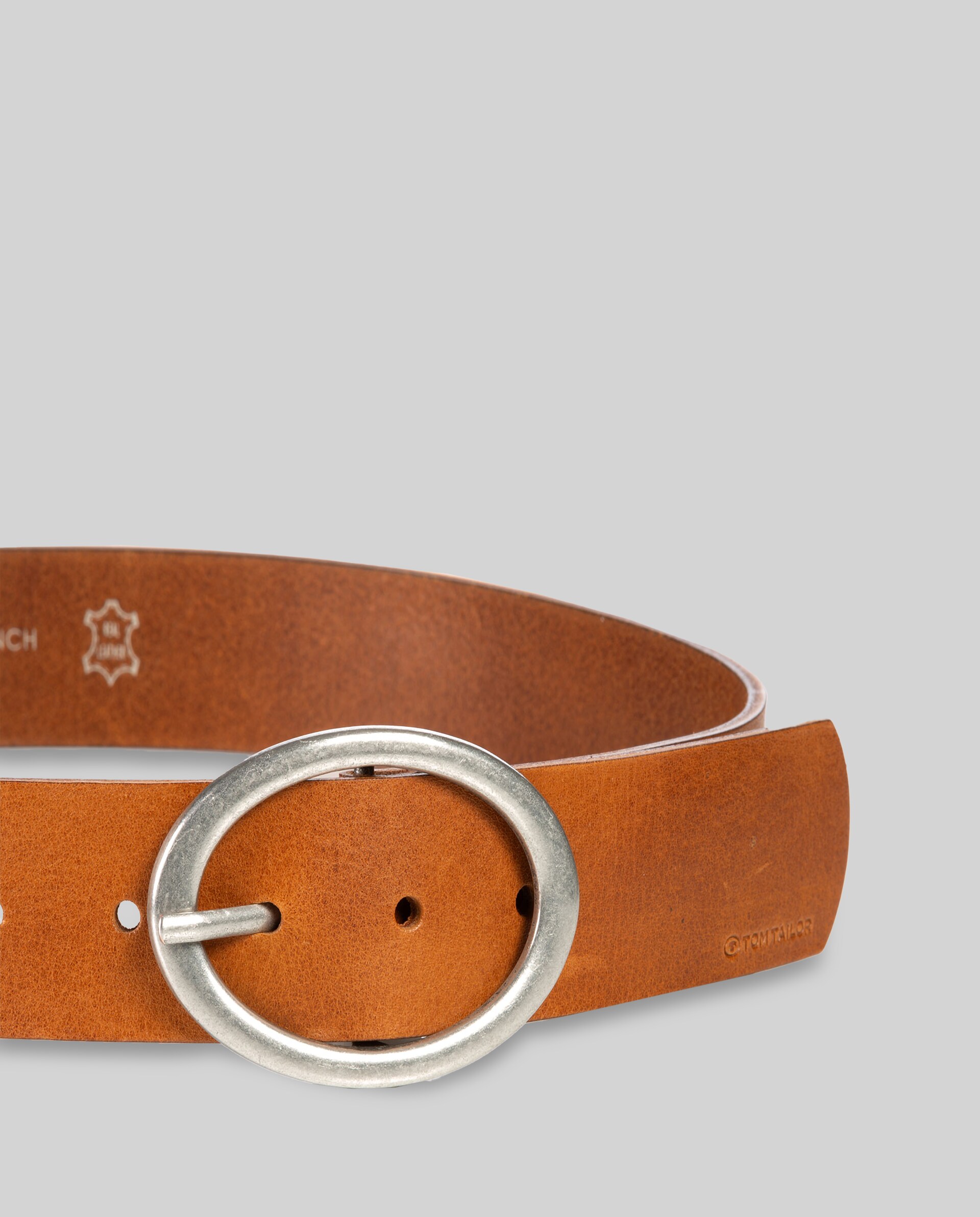 TTRUBY leather belt with oval pin buckle - light brown uni - Product view from top 